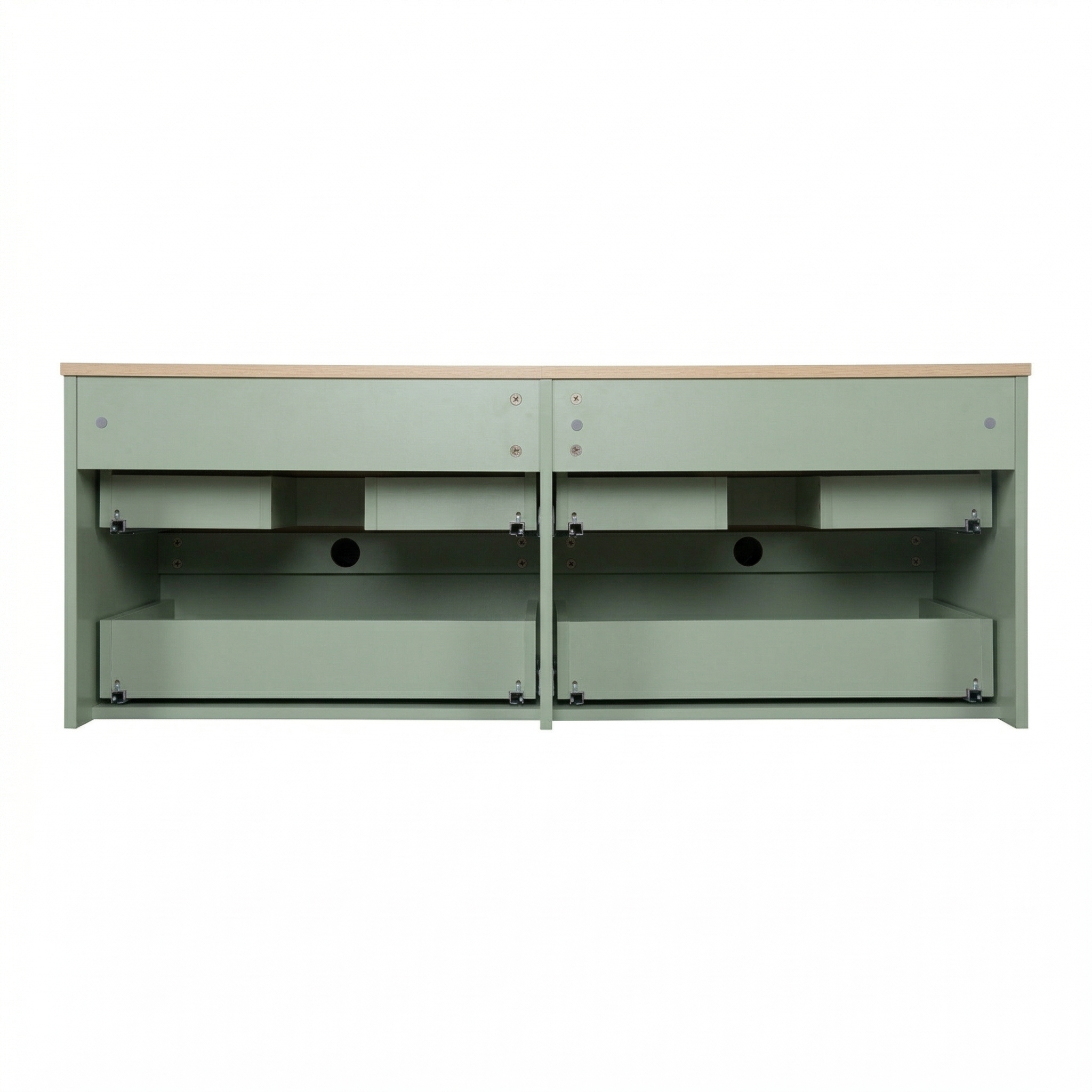 Ensemble double vasque suspendu 120cm avec plan bois, vasques, robinets et miroirs