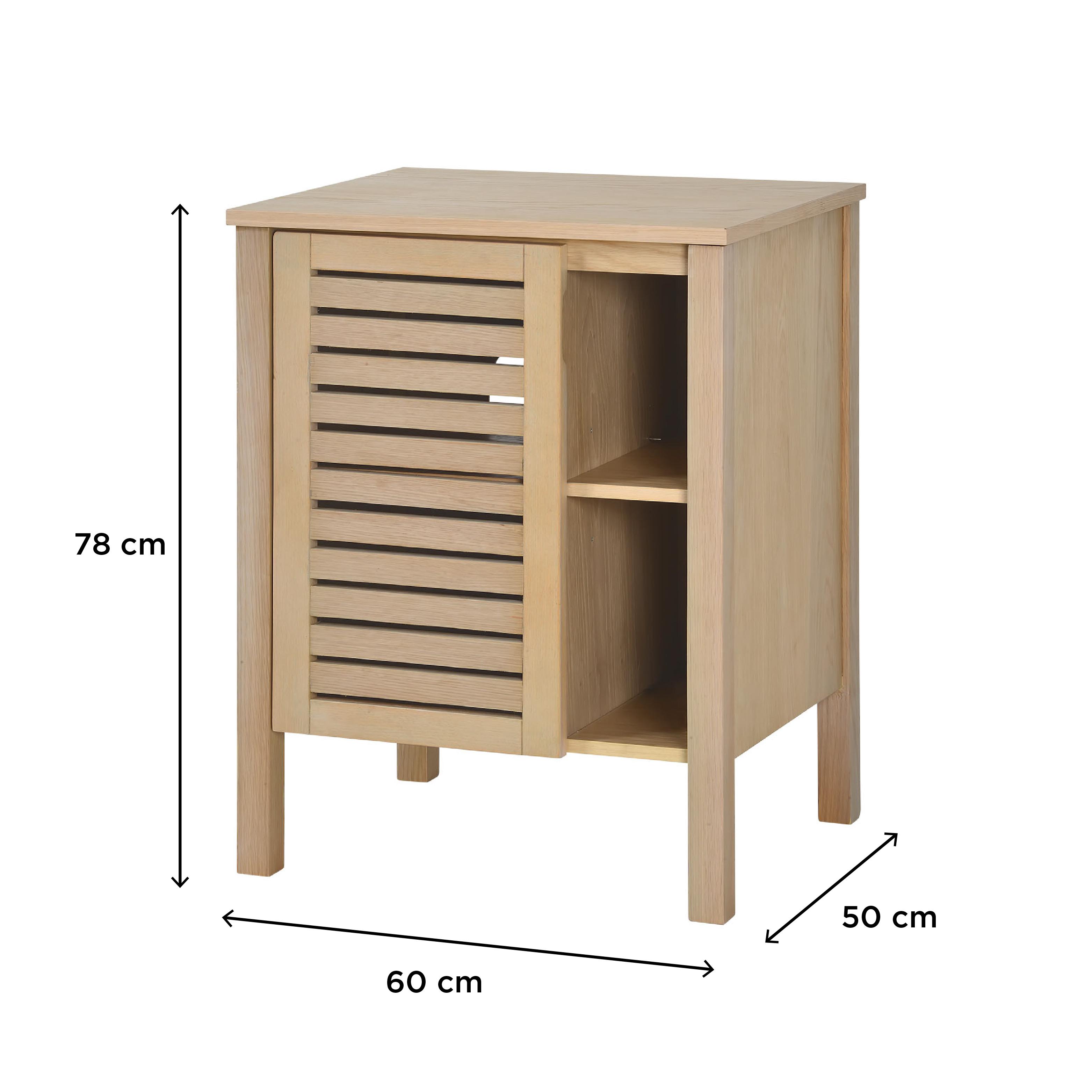 Ensemble simple vasque 60cm chêne avec vasque, robinet, miroir et colonne