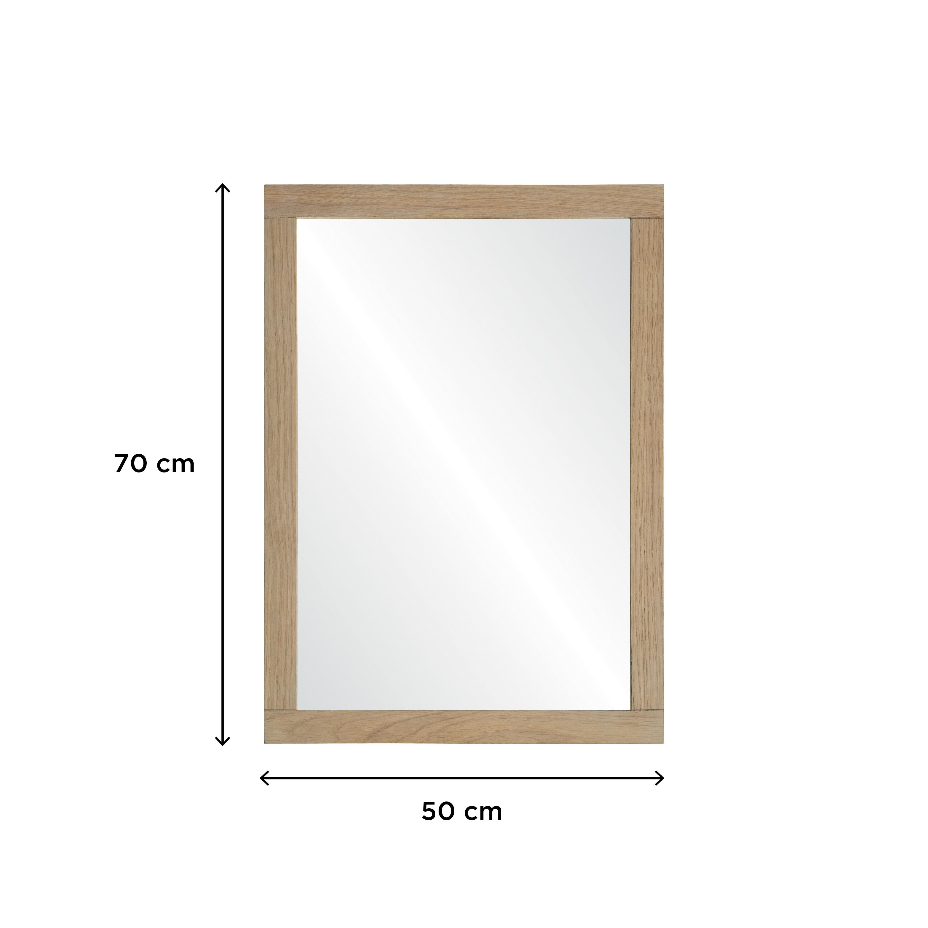 Ensemble simple vasque 60cm chêne avec vasque, robinet, miroir et colonne
