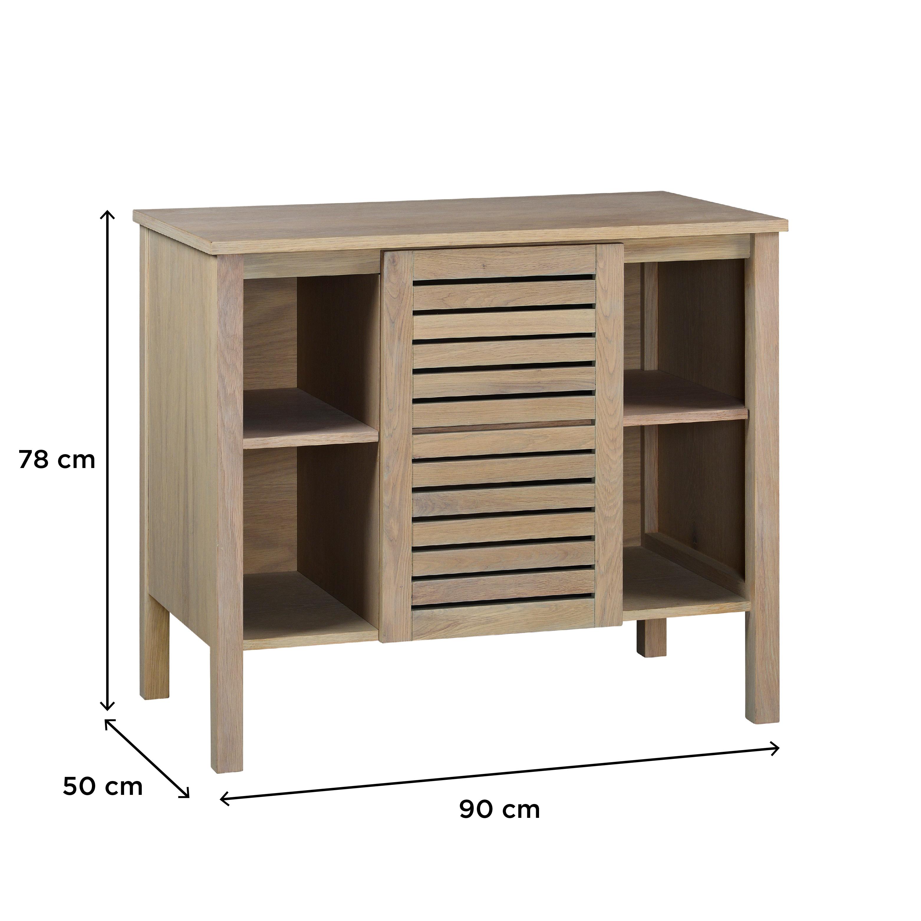 Ensemble simple vasque 90cm chêne avec vasque et robinet chromé
