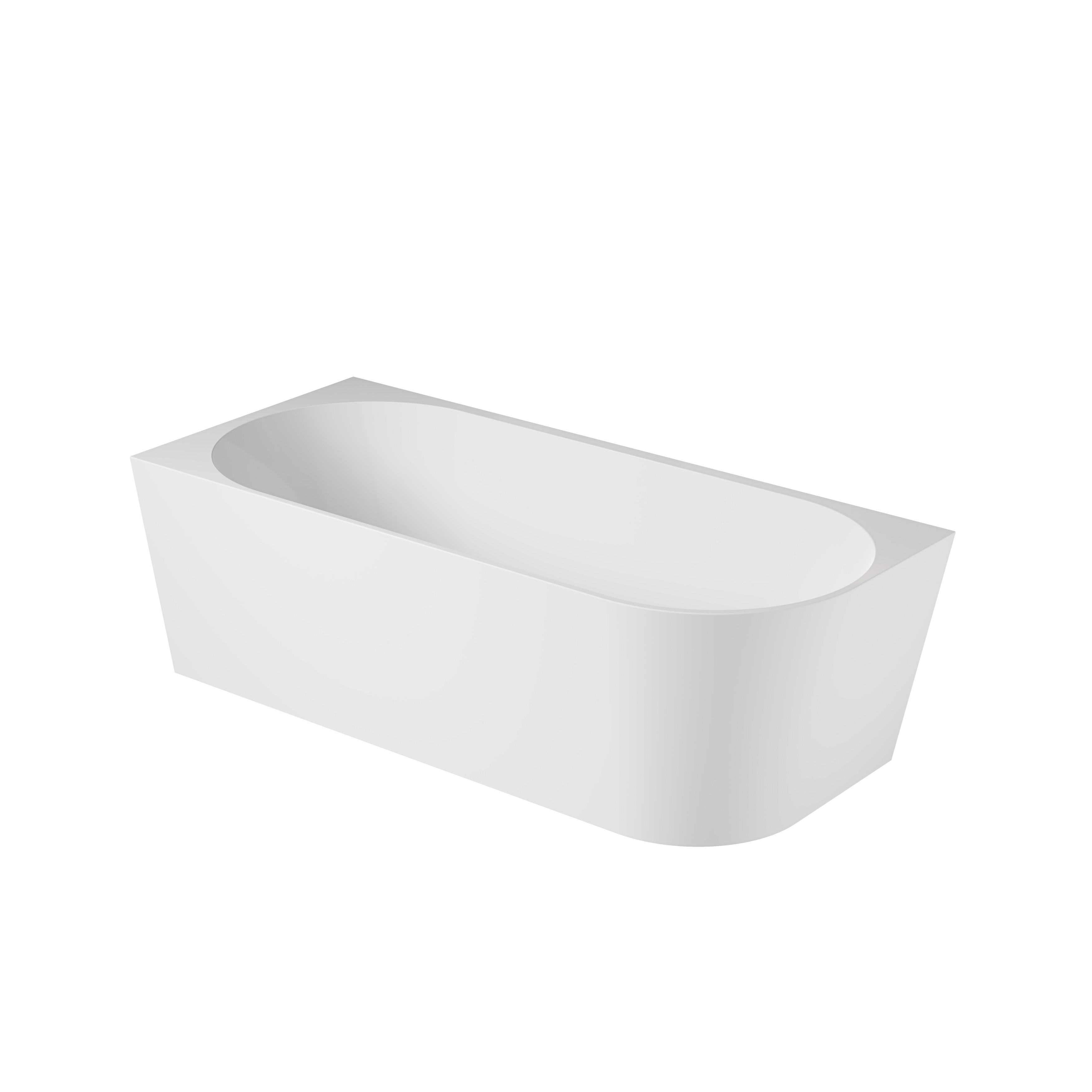 Baignoire semi-îlot en acrylique blanche 150cm - Angle gauche - Livrée complète