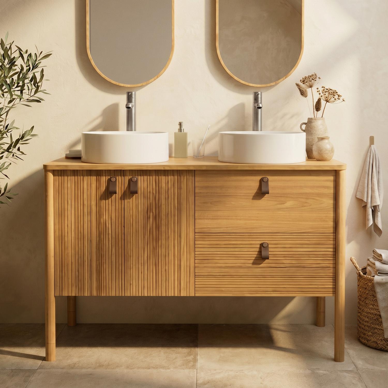 Ensemble meuble double vasque 120 cm + vasques DIEGO