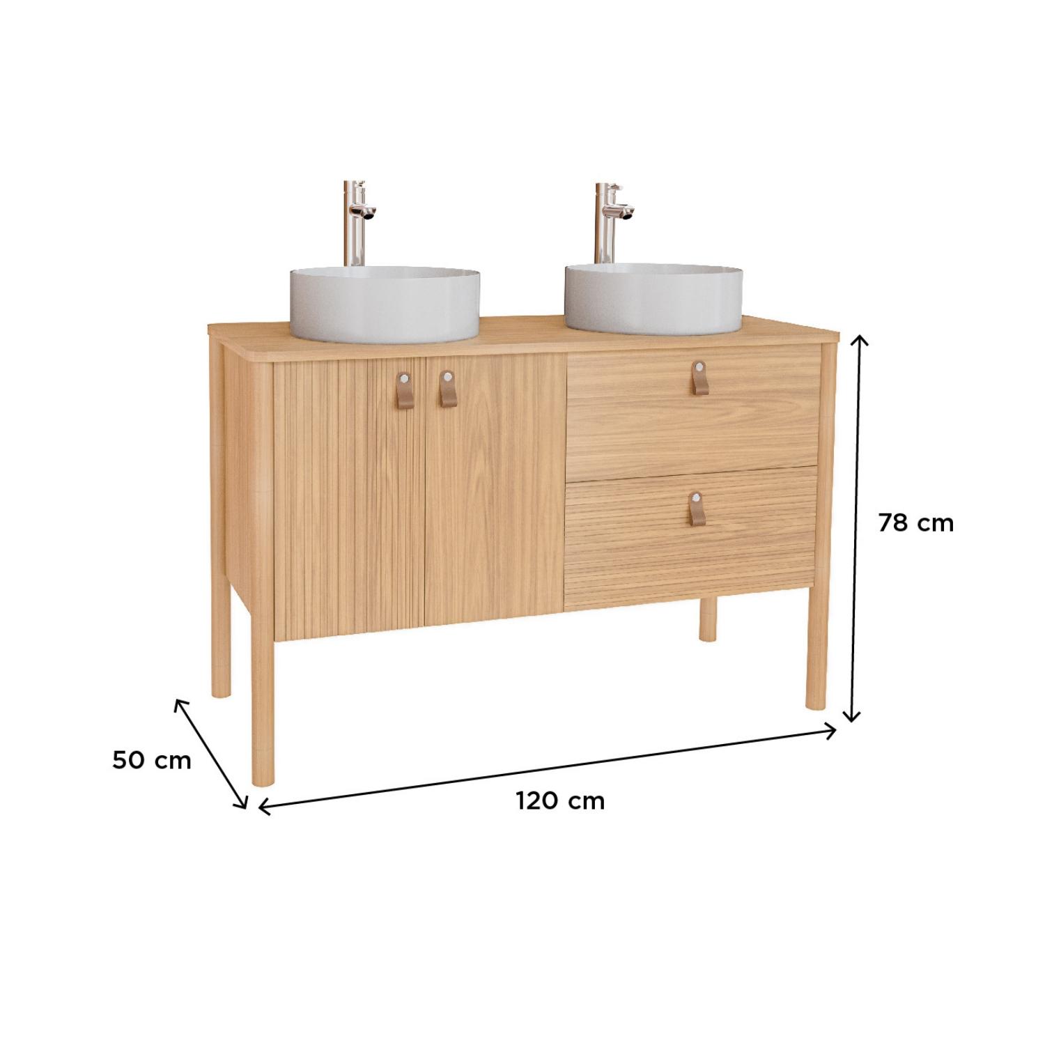 Ensemble meuble double vasque 120 cm + vasques DIEGO
