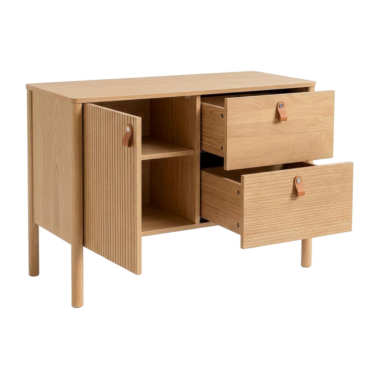 Ensemble simple vasque 80 cm sur pieds en placage chêne avec vasque en céramique blanche, robinet et miroir ovale