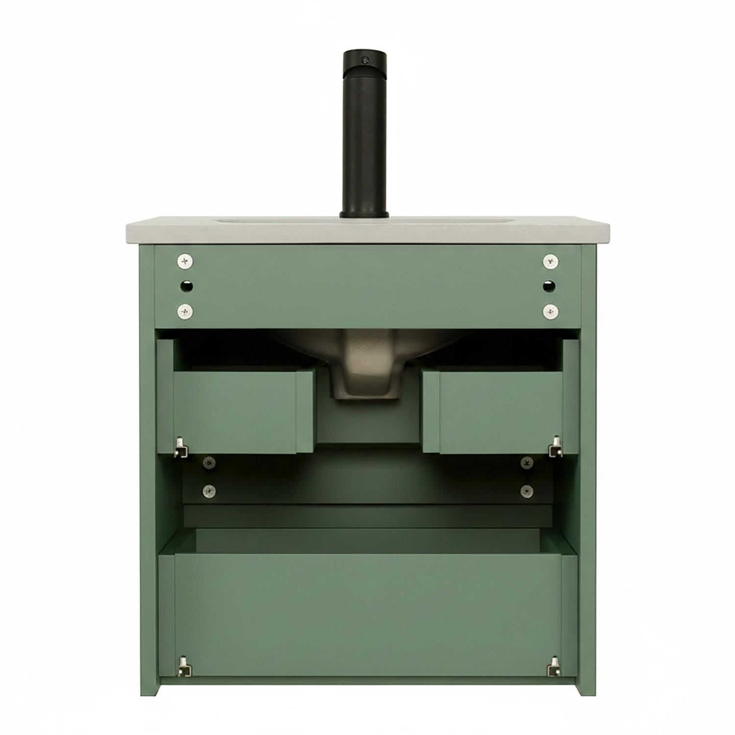 Meuble simple vasque suspendu 45cm - avec plan vasque céramique
