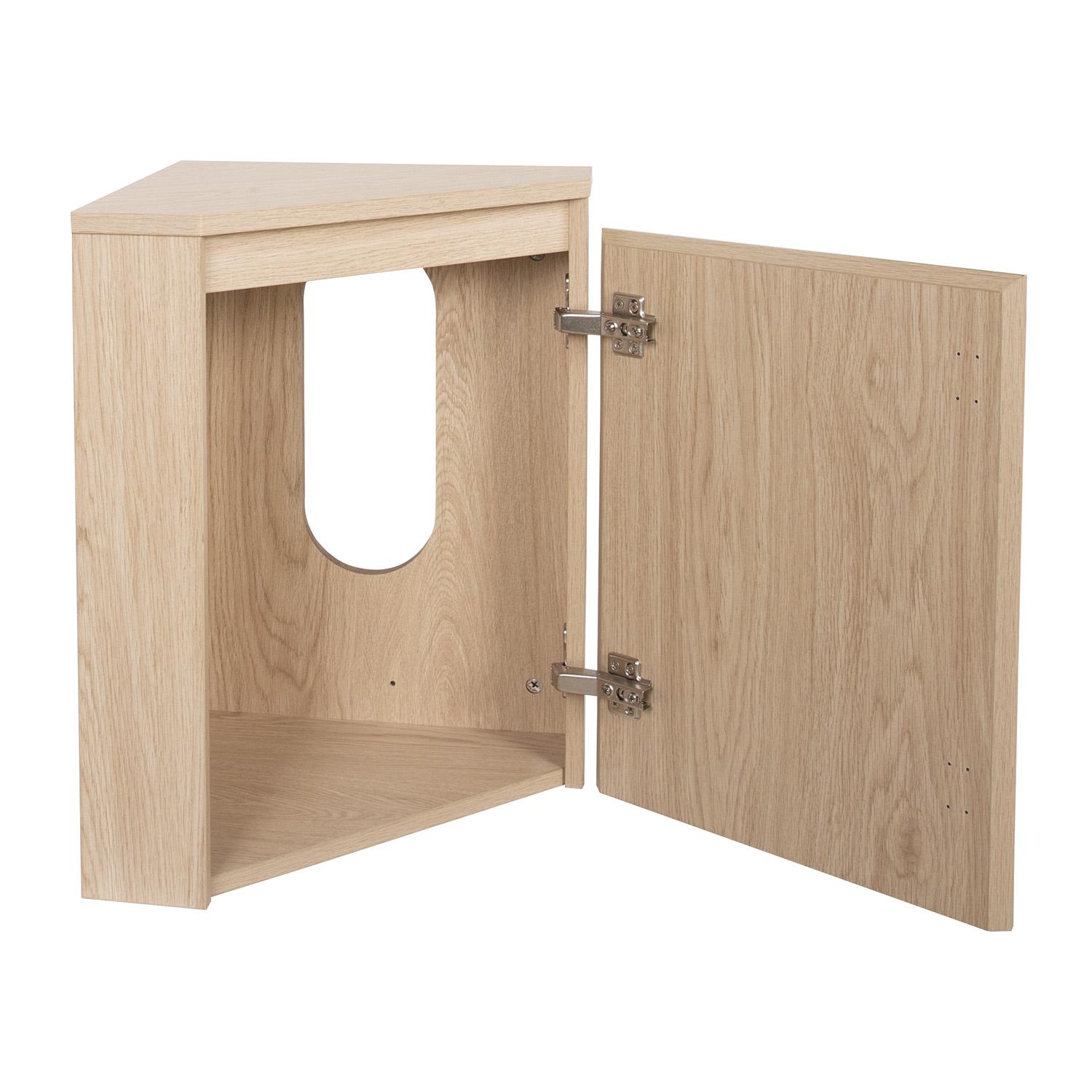 Meuble lave-mains d'angle décor chêne 52x38cm - sans vasque