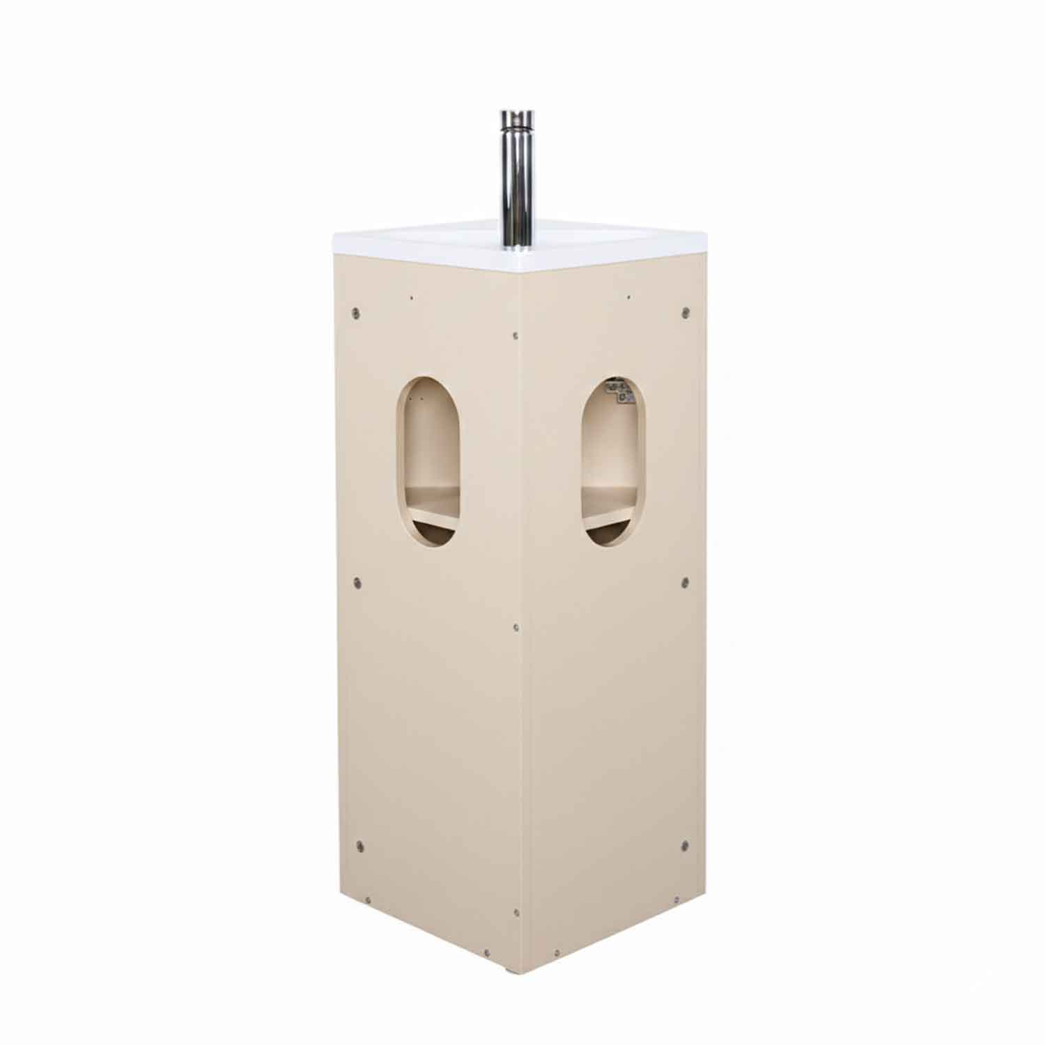 Meuble lave-mains d'angle sur pieds avec vasque en résine
