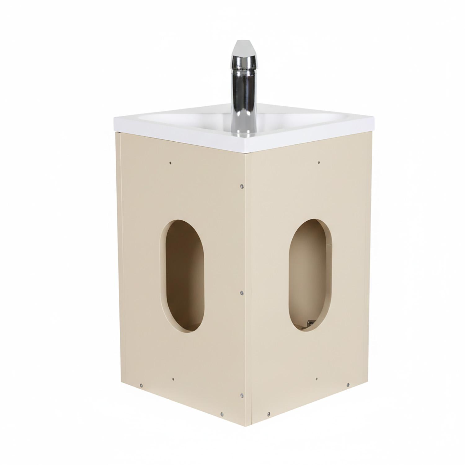 Meuble lave-mains d'angle suspendu avec vasque résine