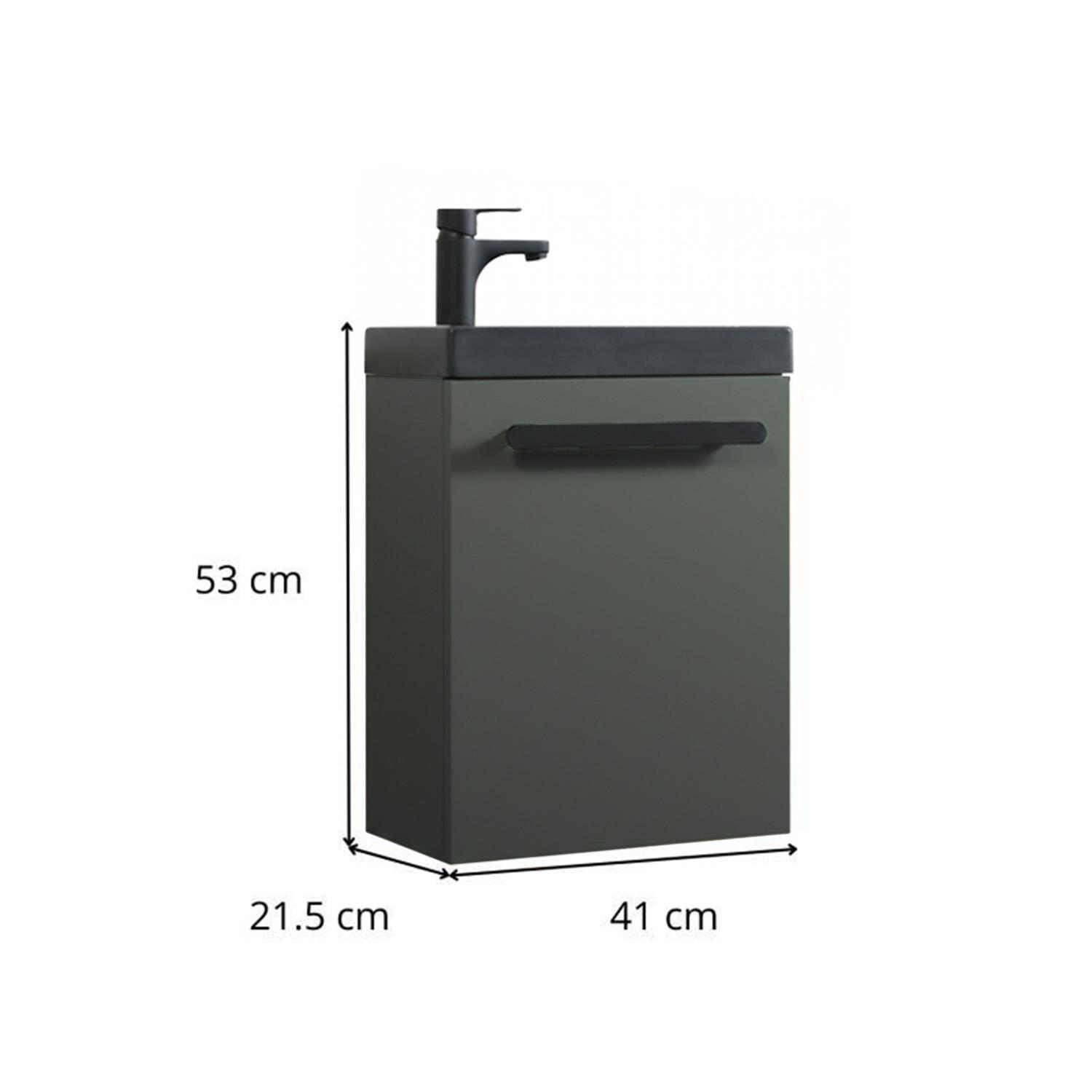Meuble lave-mains suspendu avec poignée porte serviette