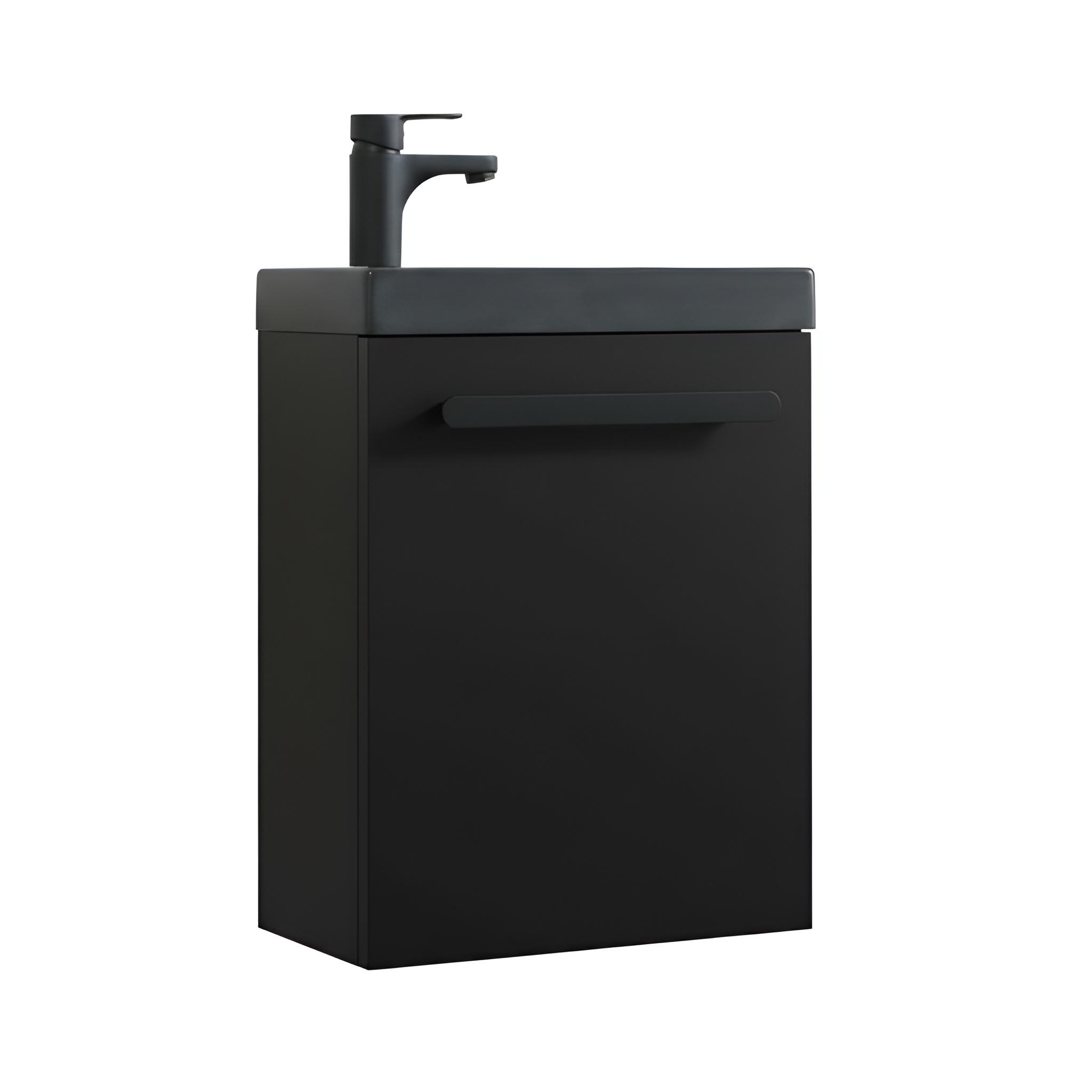Meuble lave-mains suspendu avec poignée porte serviette