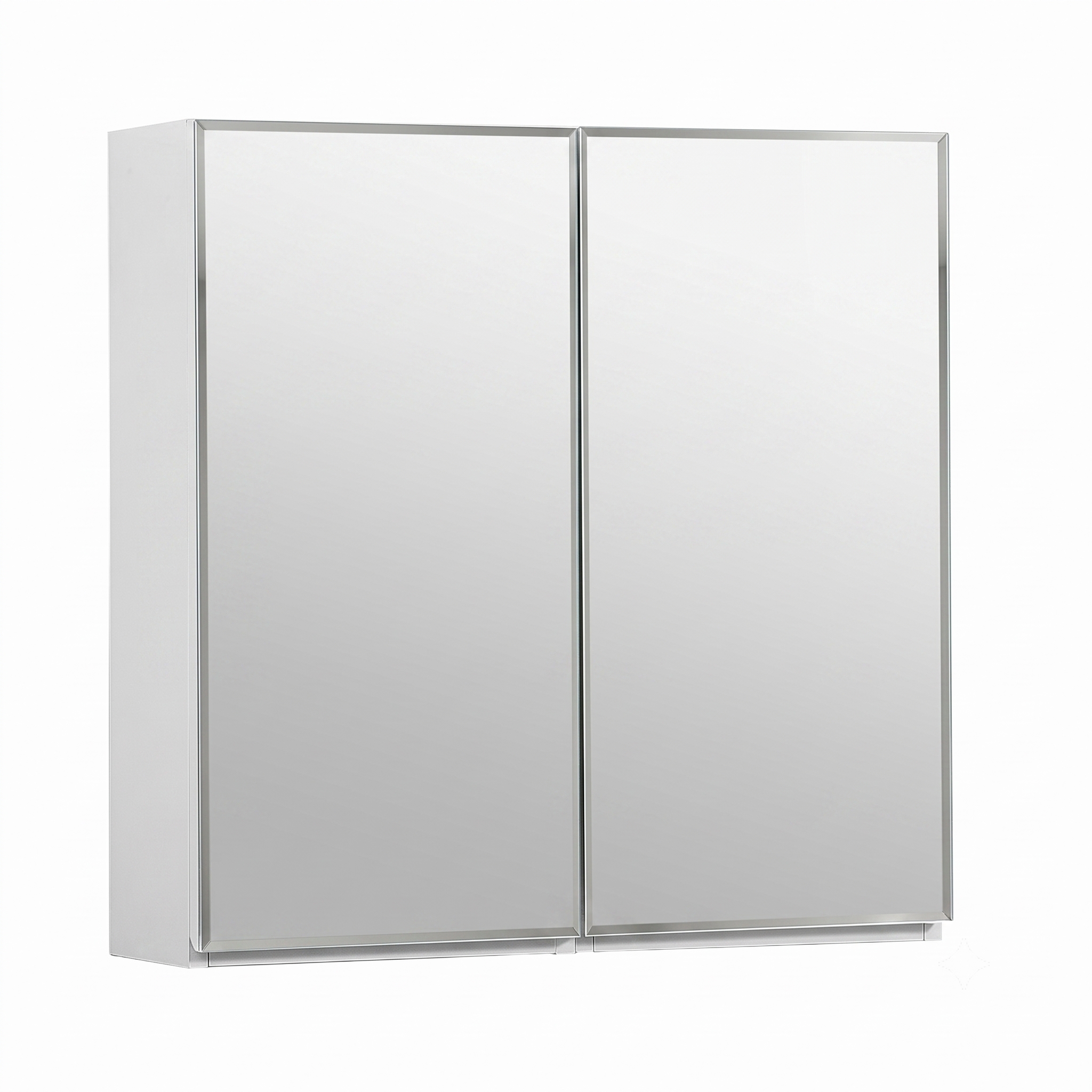 Armoire de toilette double miroir - Rangement haut faible profondeur 60x60cm