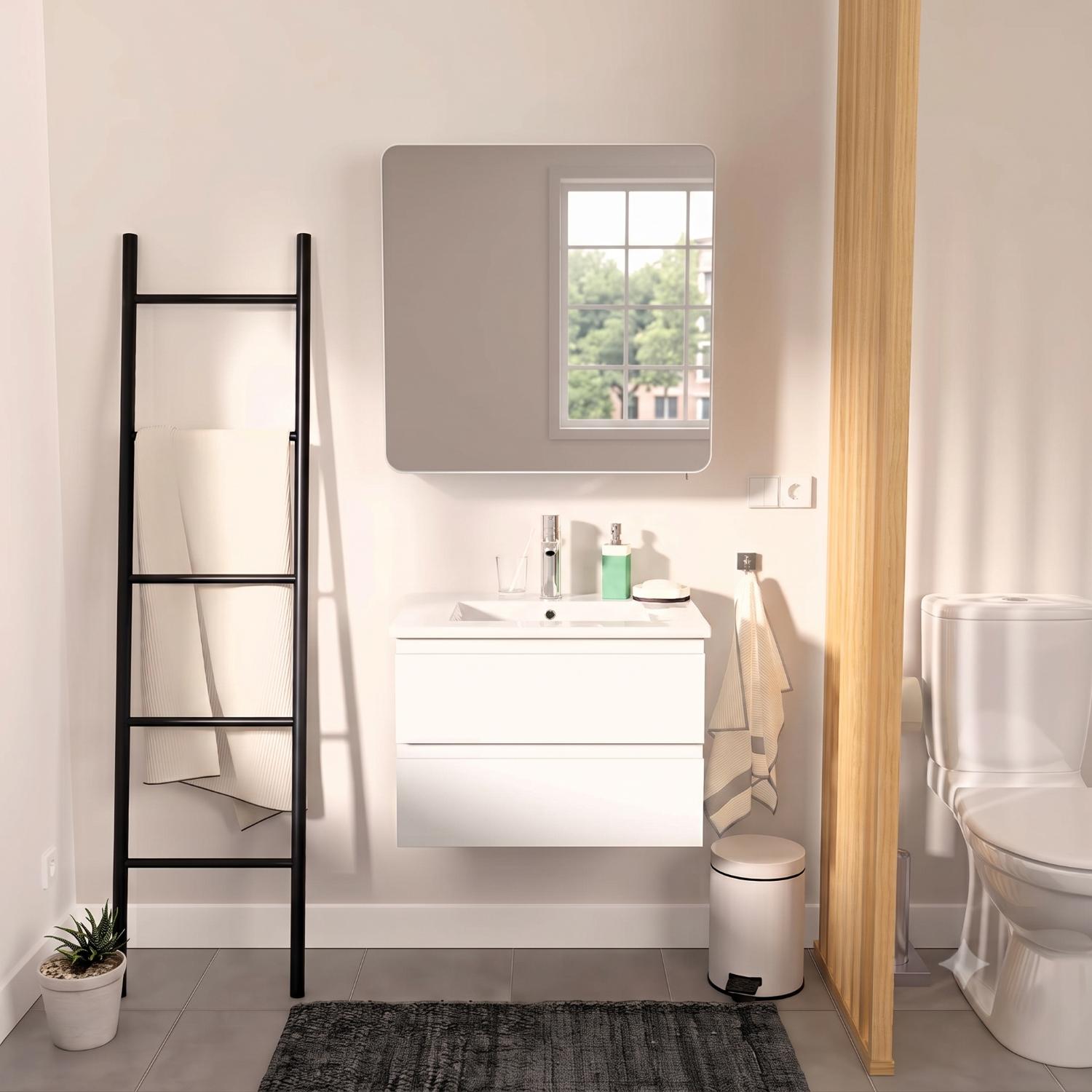 Armoire de toilette blanche 60cm - 1 porte