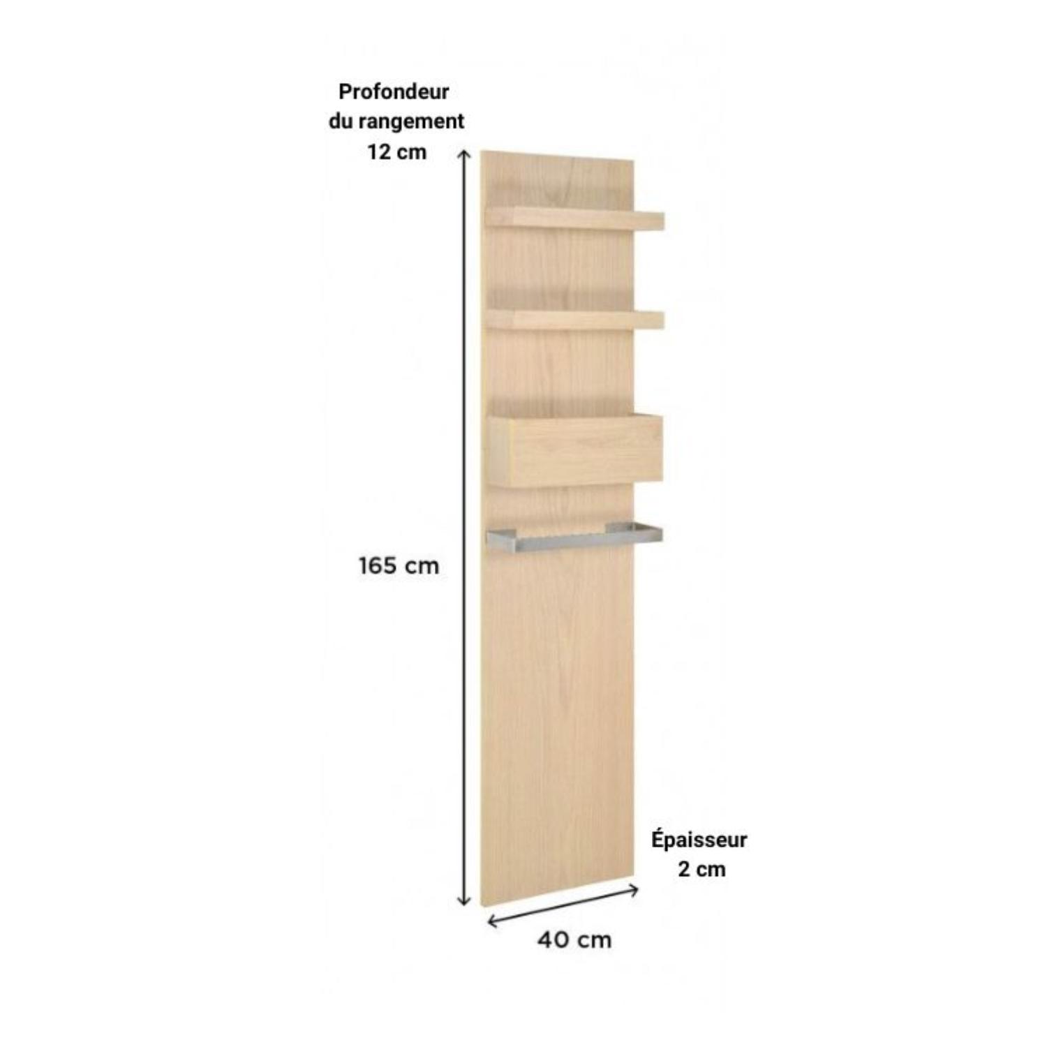 Colonne salle de bain à suspendre chêne 165 cm