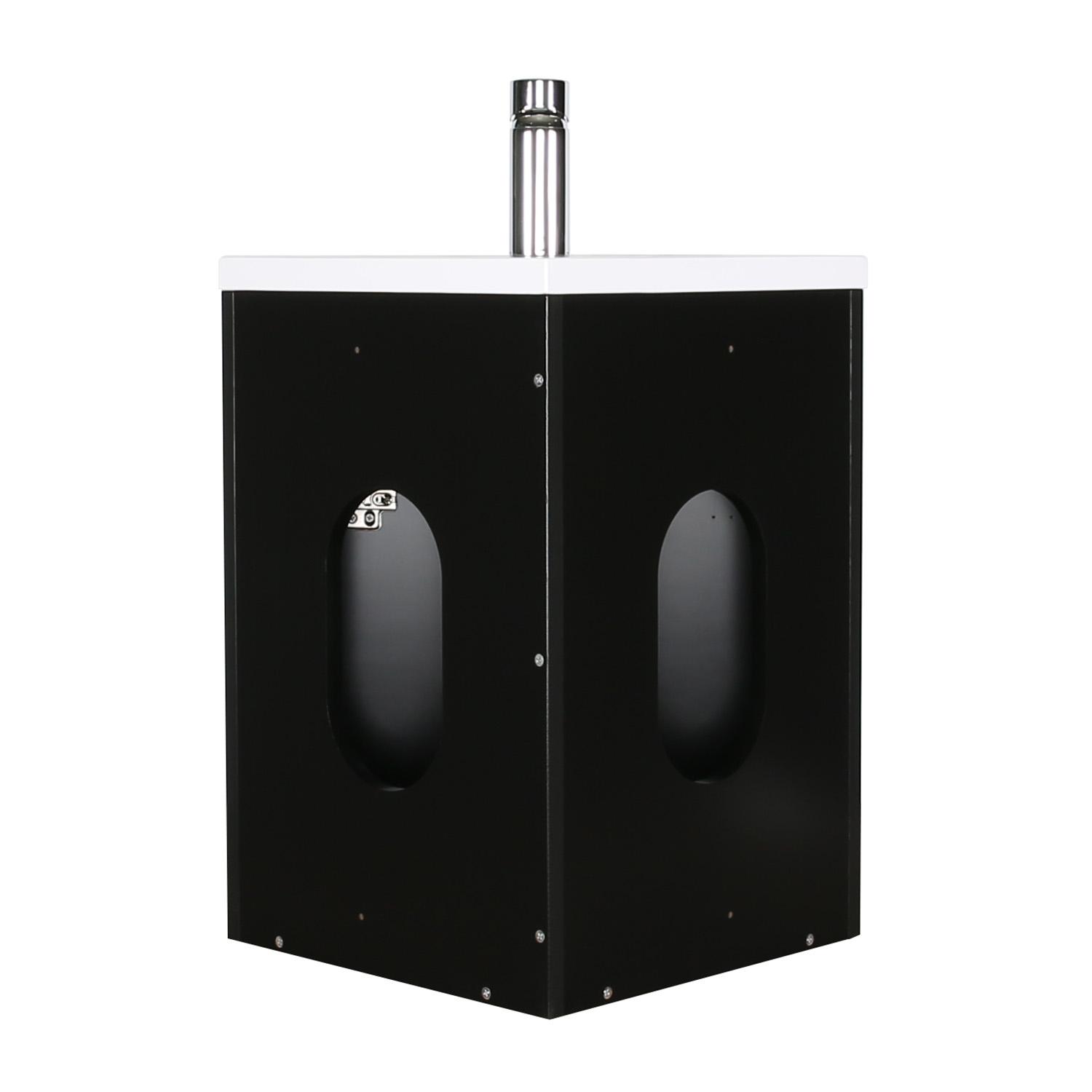 Ensemble lave-mains d'angle suspendu avec vasque résine et robinet chromé