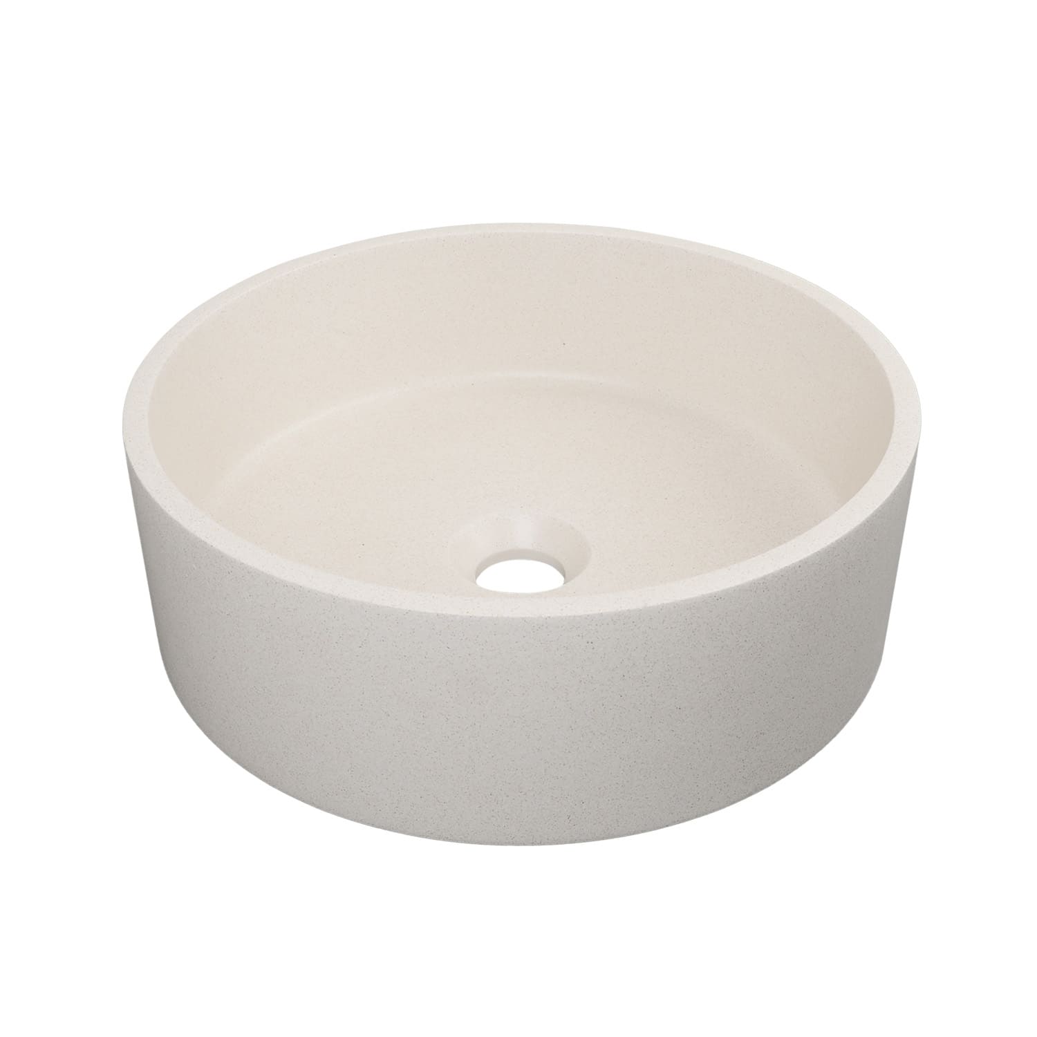 Vasque à poser ronde en béton travertin gris 39cm