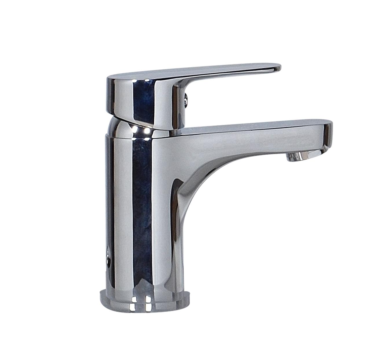 Ensemble lave-mains d'angle suspendu avec vasque résine et robinet chromé
