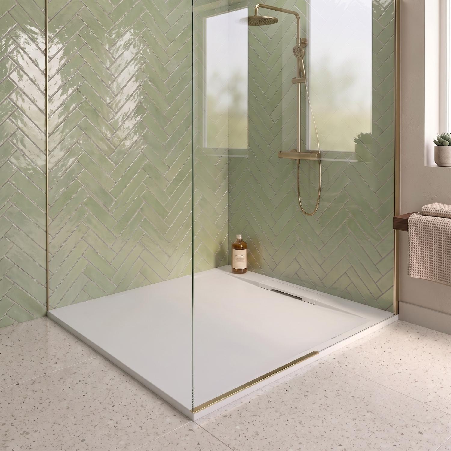 Receveur de douche en résine lisse antidérapant - extra-plat blanc - Bonde incluse
