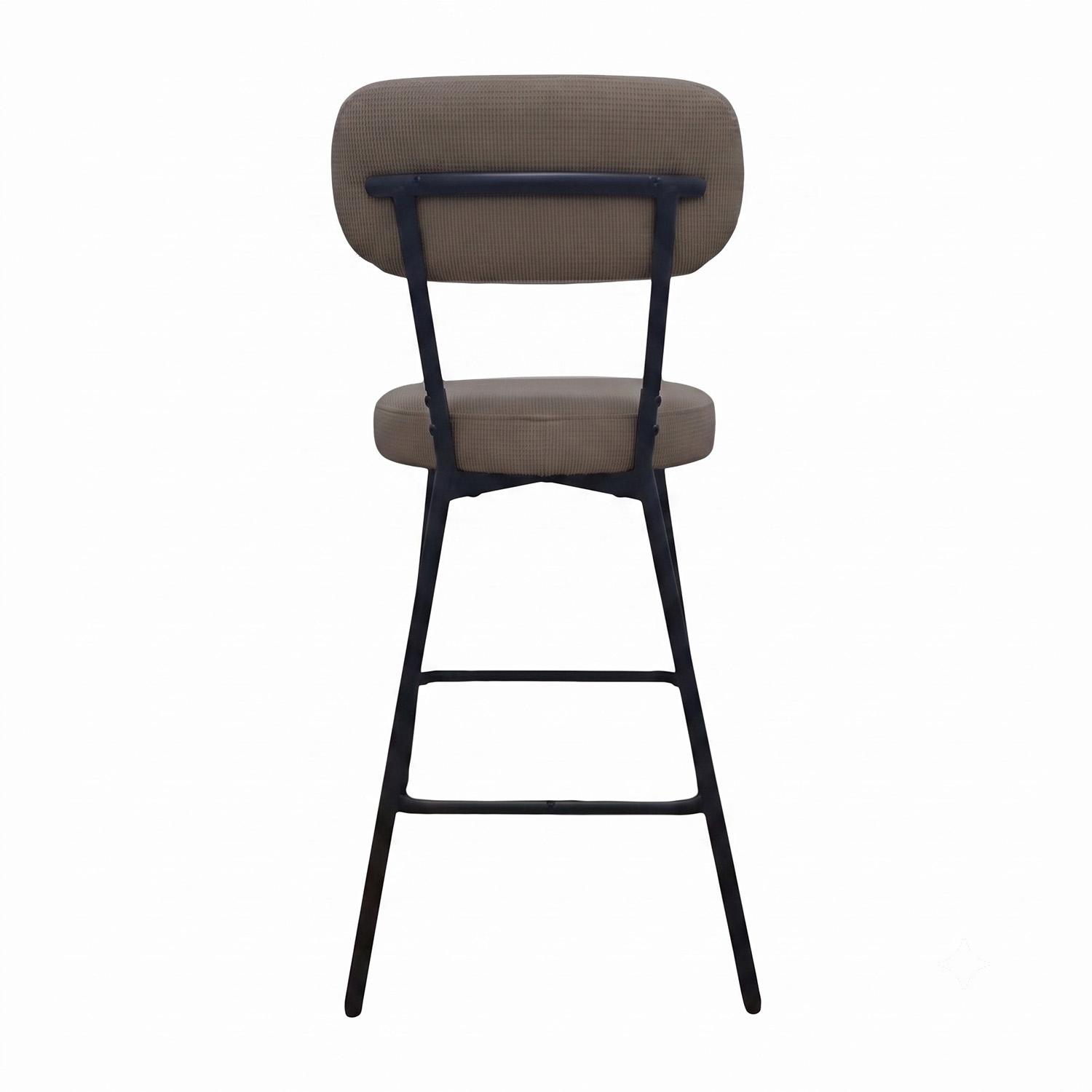 Lot de chaises d'îlot et bar en métal et assise en tissu velours côtelé H65cm