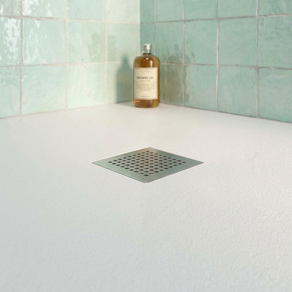 Receveur de douche en résine lisse antidérapant - extra-plat blanc - Bonde incluse