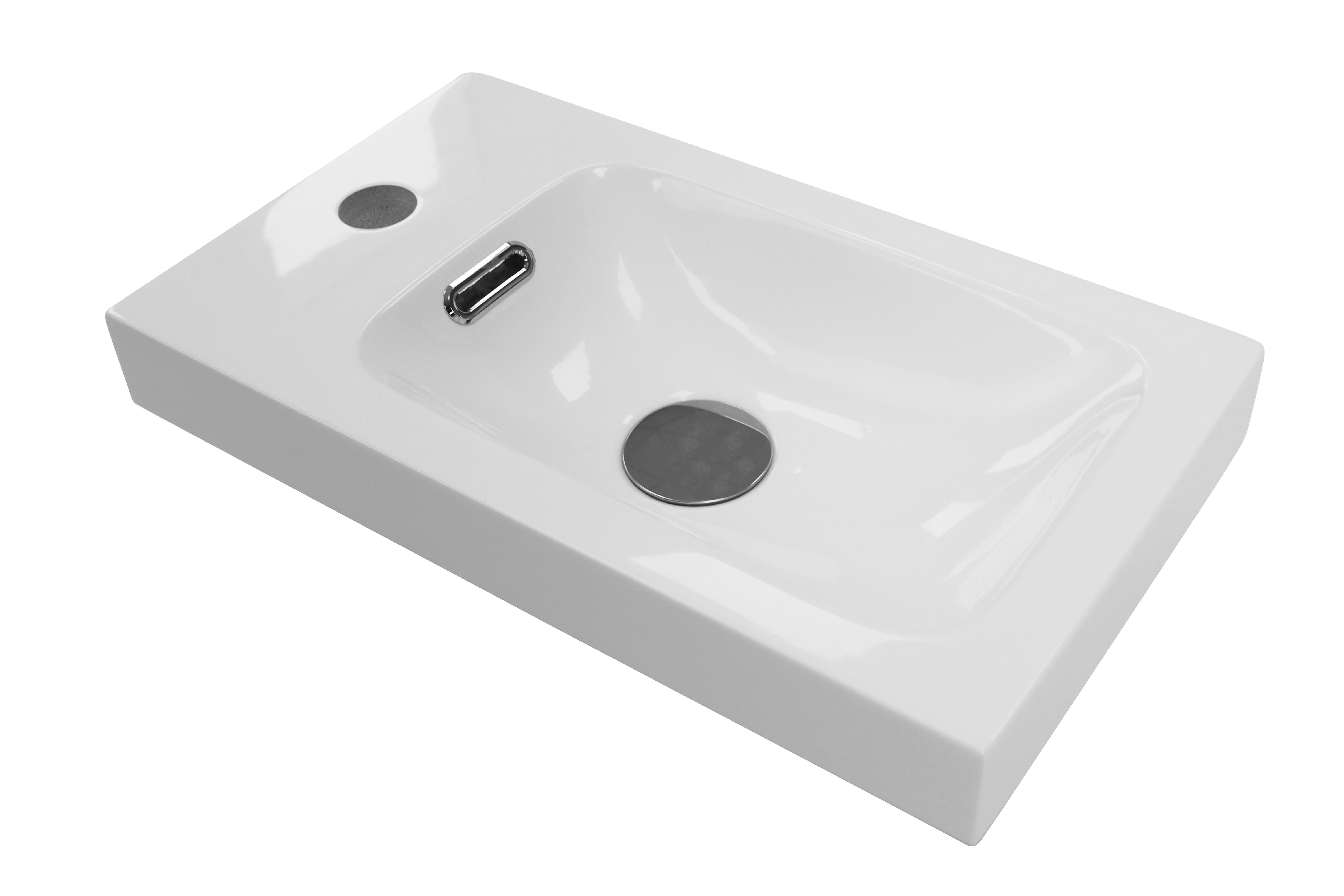 Lave-mains résine L41,5 x P23,5 cm Blanc HAMPTON