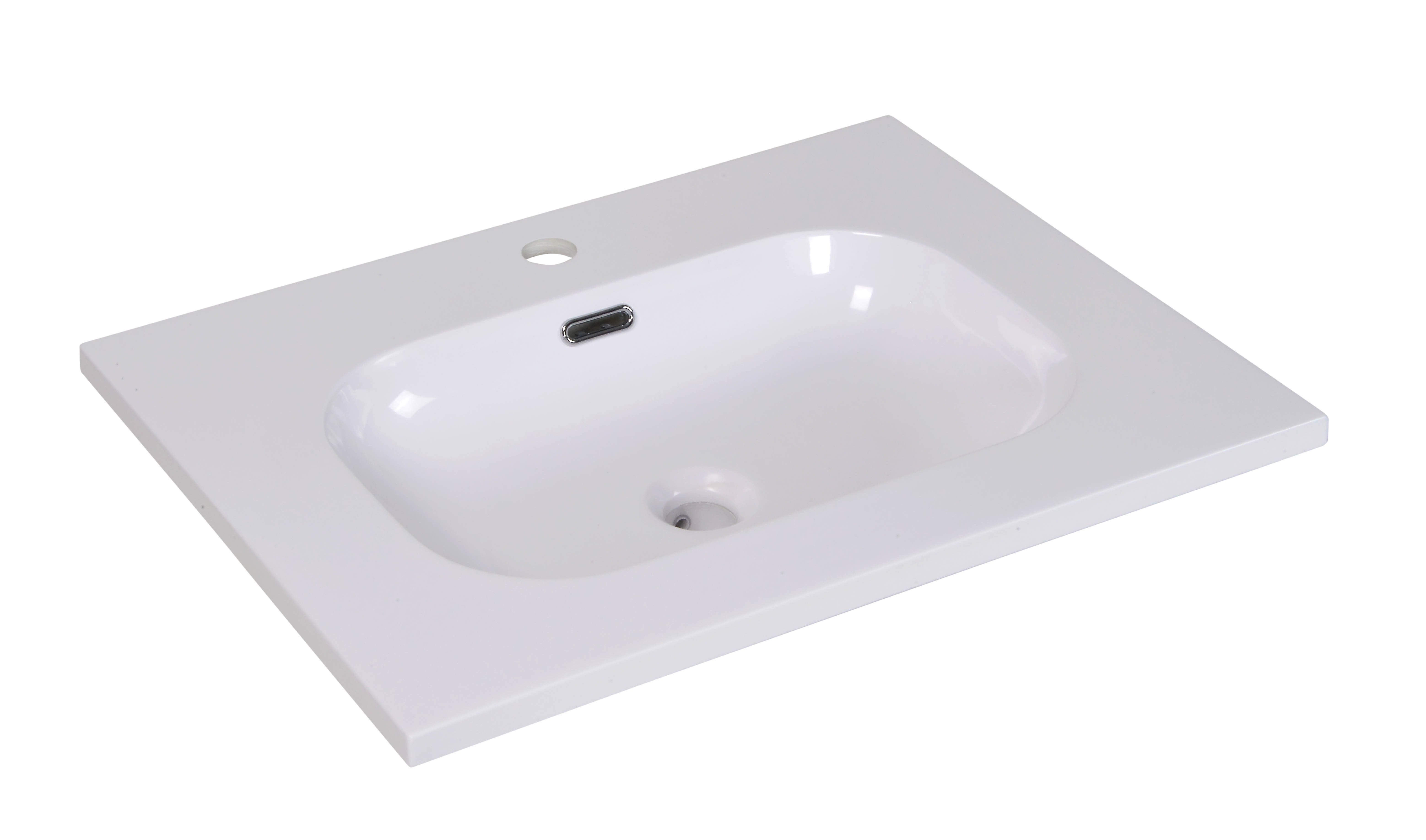 Plan double vasque blanc 60 cm résine ENIO