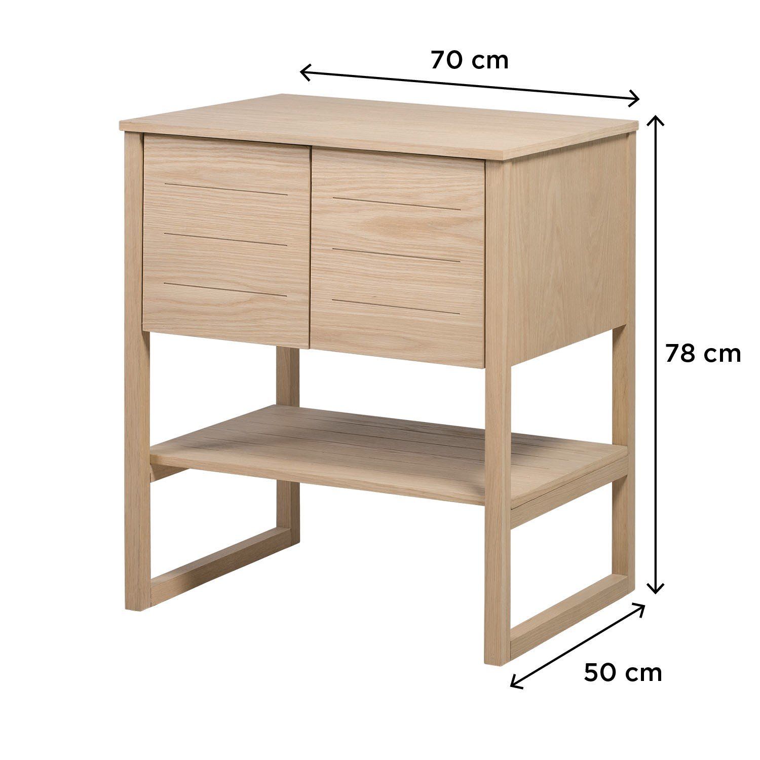 Meuble salle de bain Chêne naturel 70 cm ATOLL