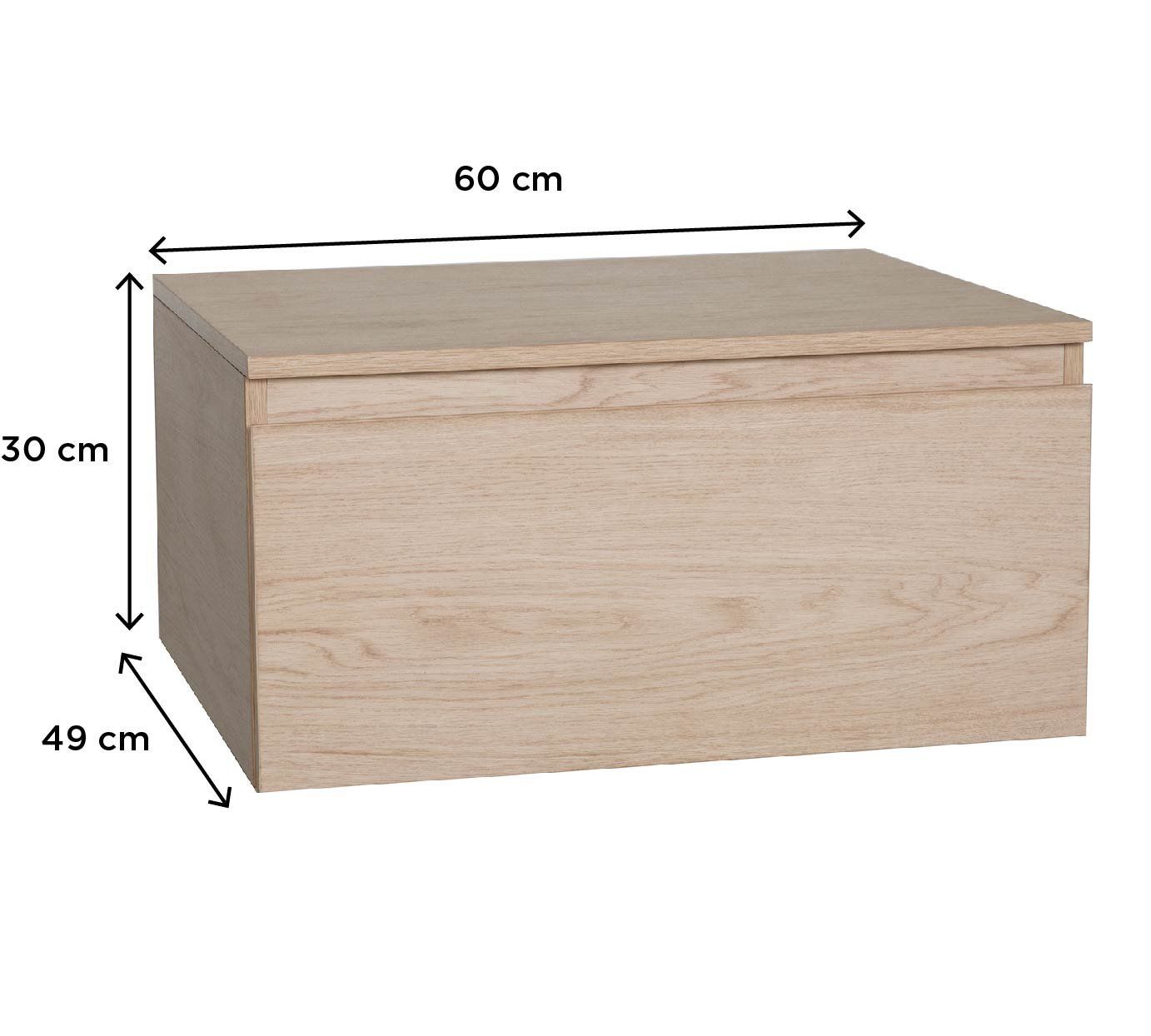 Meuble tiroir / Module de rangement WILL - Décor Chêne ou Blanc Laqué