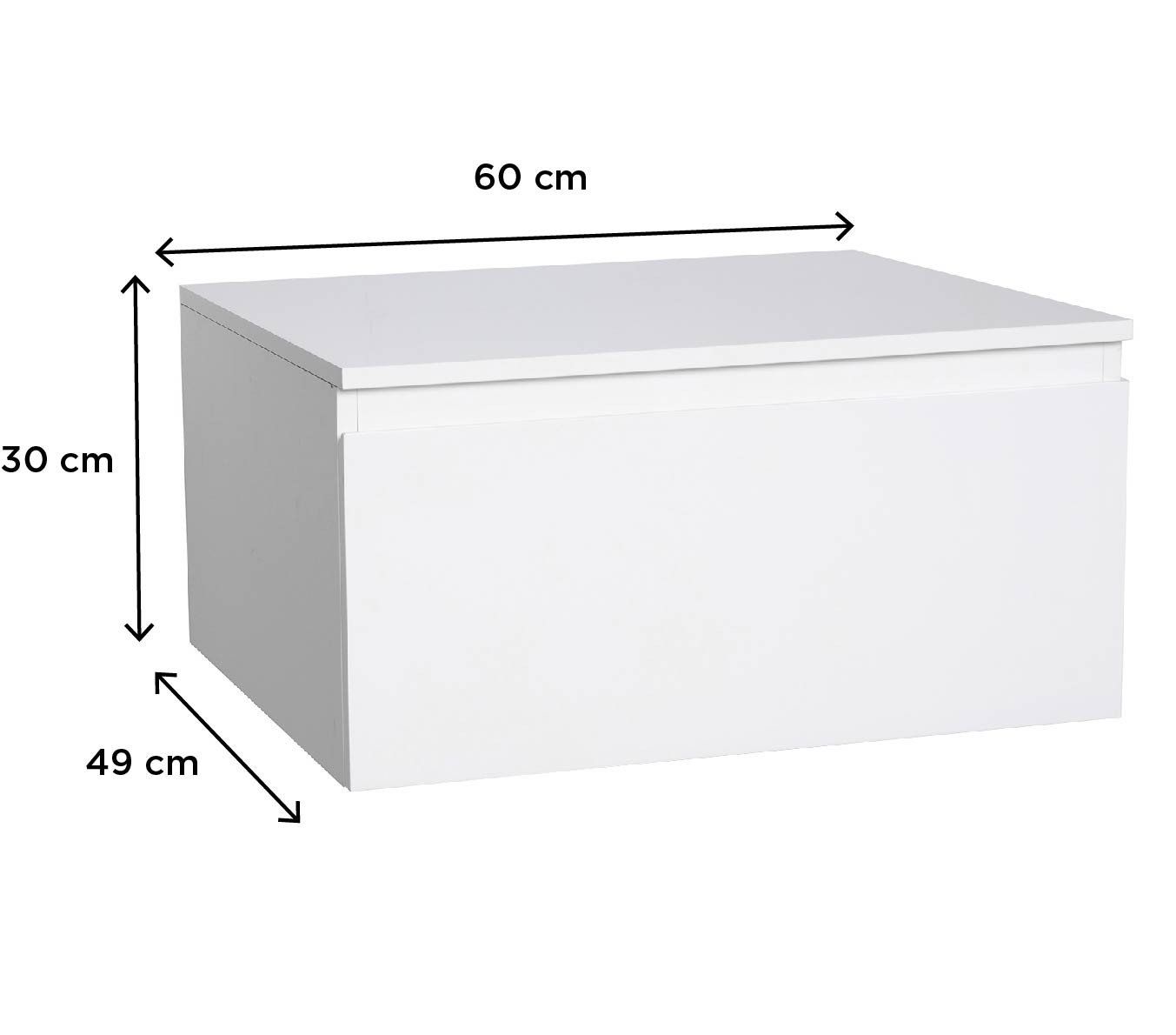 Meuble tiroir / Module de rangement WILL - Décor Chêne ou Blanc Laqué