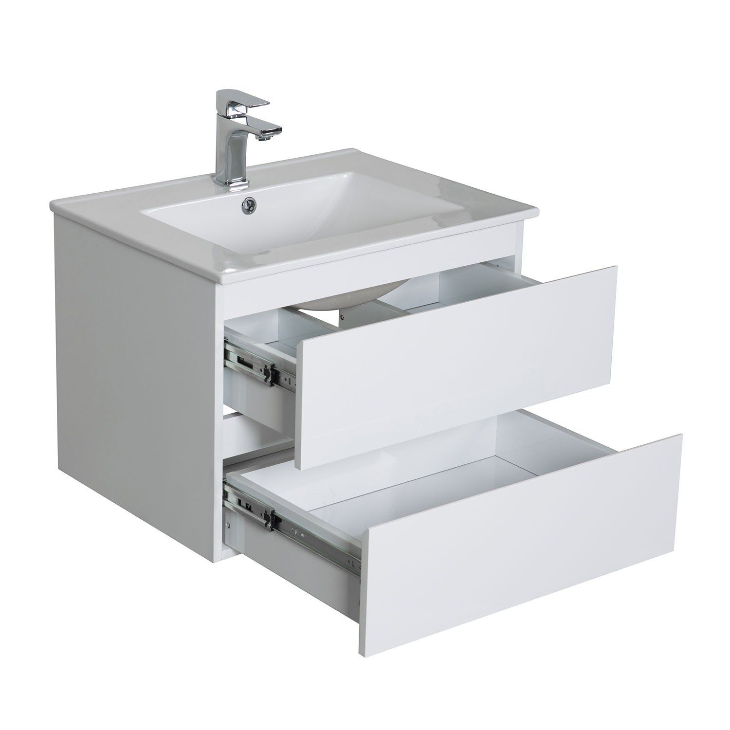 Meuble simple vasque blanc 60cm + vasque
