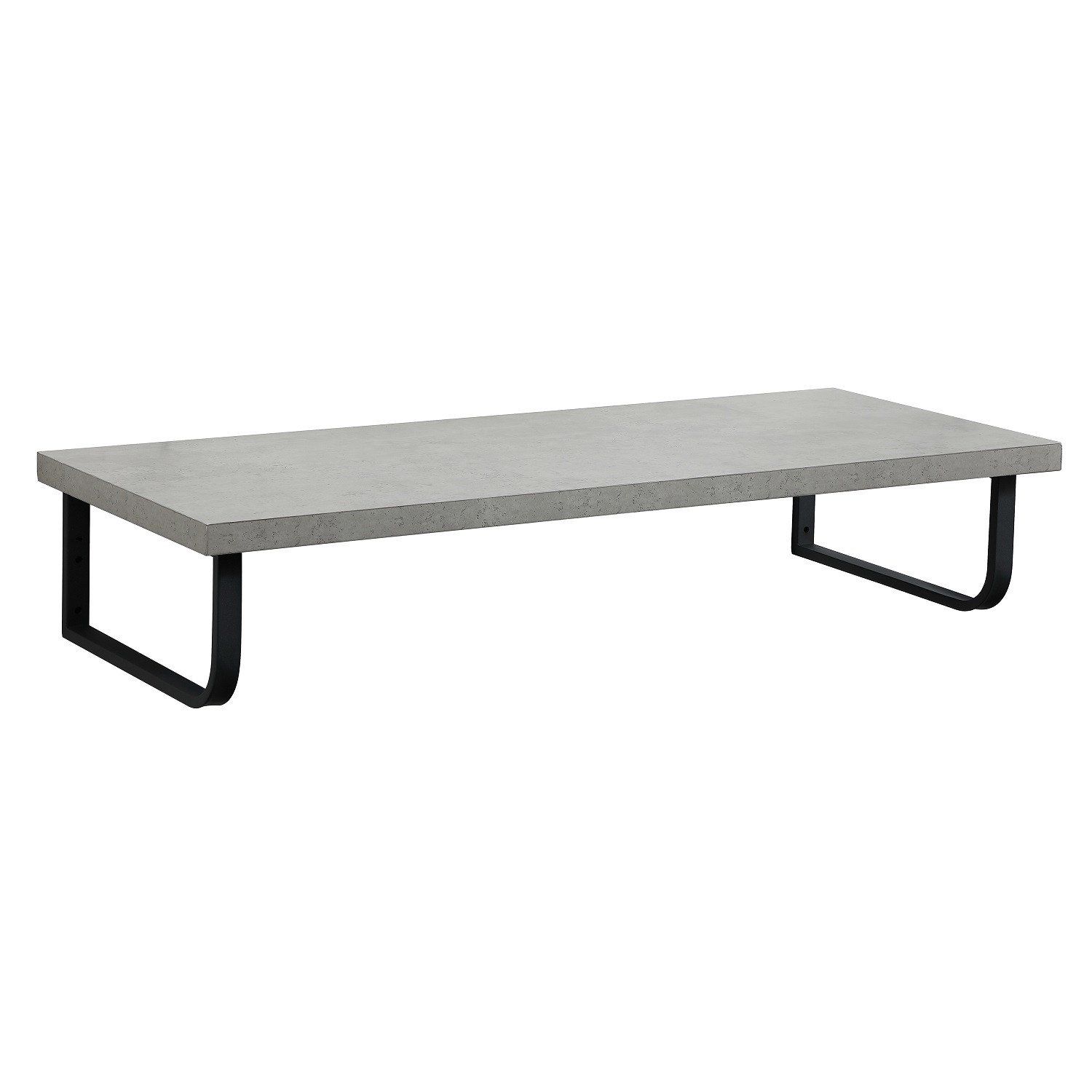 Plan de toilette suspendu pour vasque WILL - 120 cm + Equerres Métal Noir Mat - Décor Chêne / Effet 
