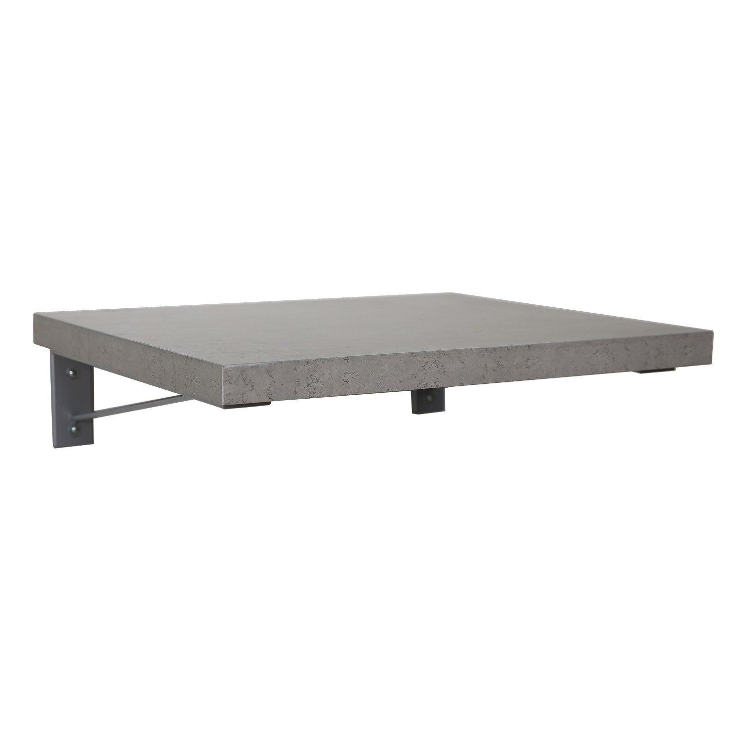 Plan de toilette suspendu pour vasque WILL - 60 cm + Equerres Invisibles - Décor Chêne / Effet Béton