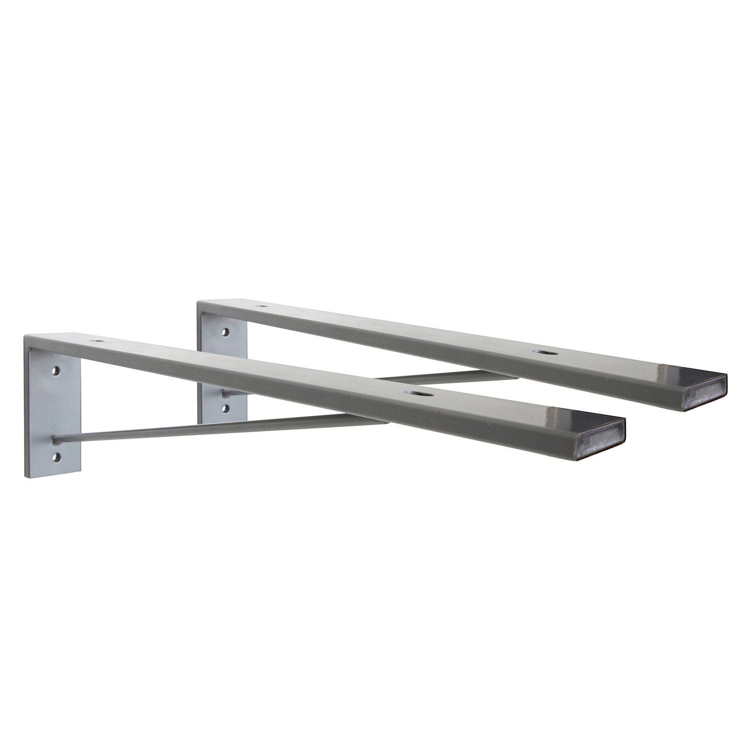 Plan de toilette suspendu pour vasque WILL - 60 cm + Equerres Invisibles - Décor Chêne / Effet Béton