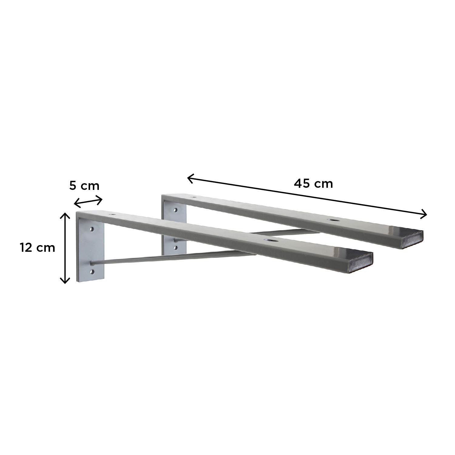 Plan de toilette suspendu pour vasque WILL - 60 cm + Equerres Invisibles - Décor Chêne / Effet Béton