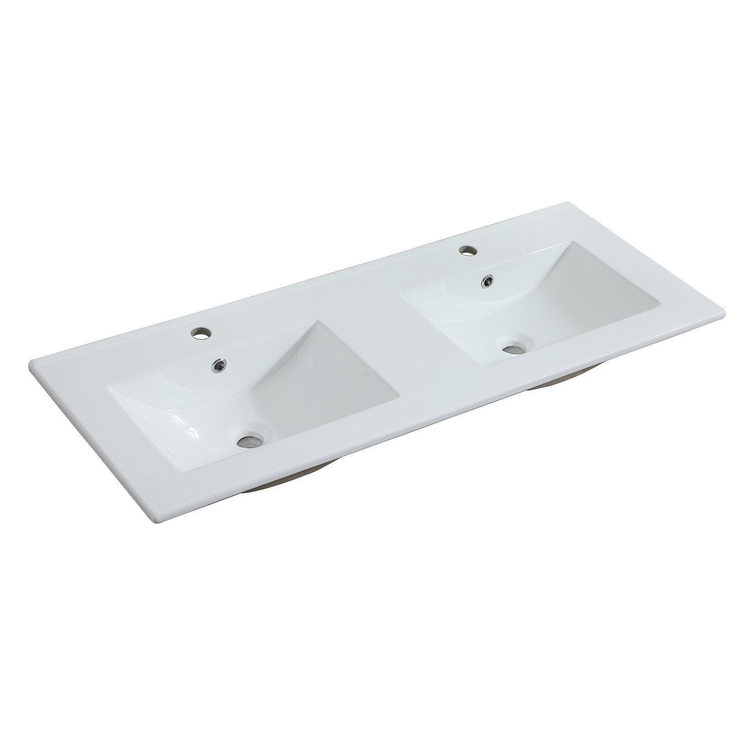 Ensemble meuble double vasque noir carbone 120cm + vasque + colonne