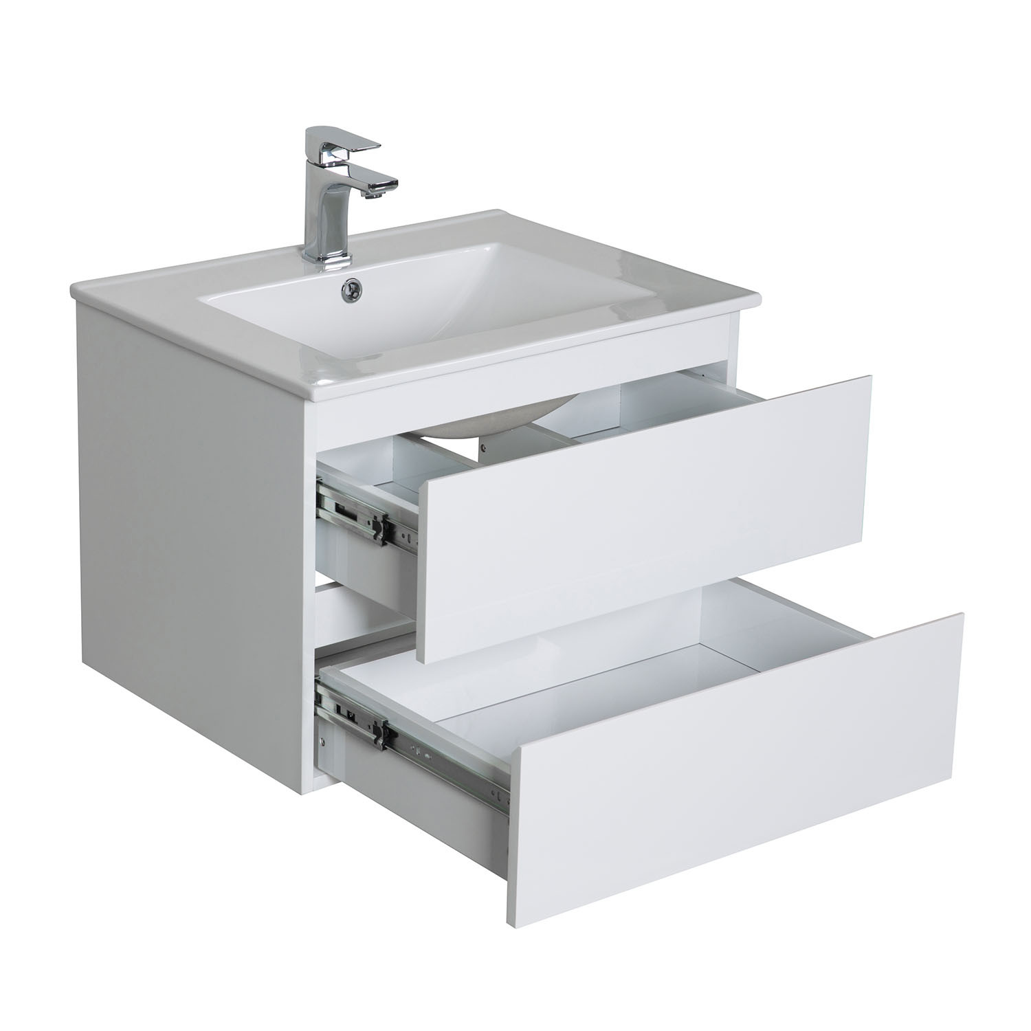 Ensemble meuble simple vasque décor chêne 60cm + vasque + miroir + colonne