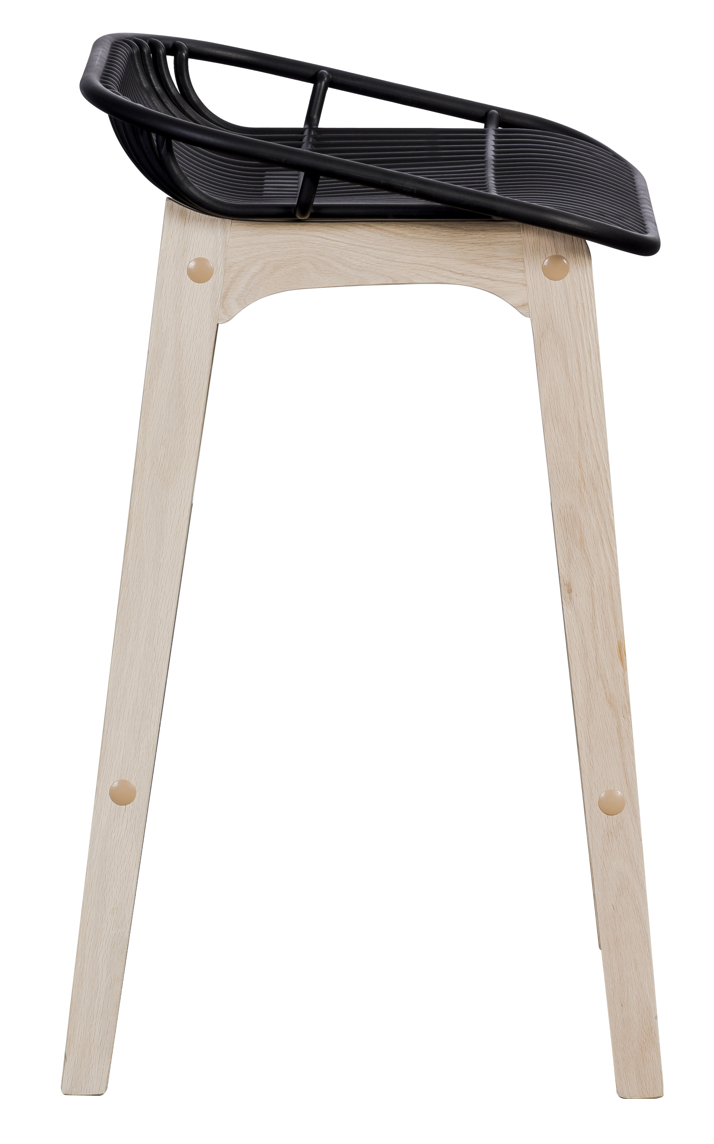 Tabourets de Bar Îlot Central Bois et Noir H65cm MALMO| Lot de 2