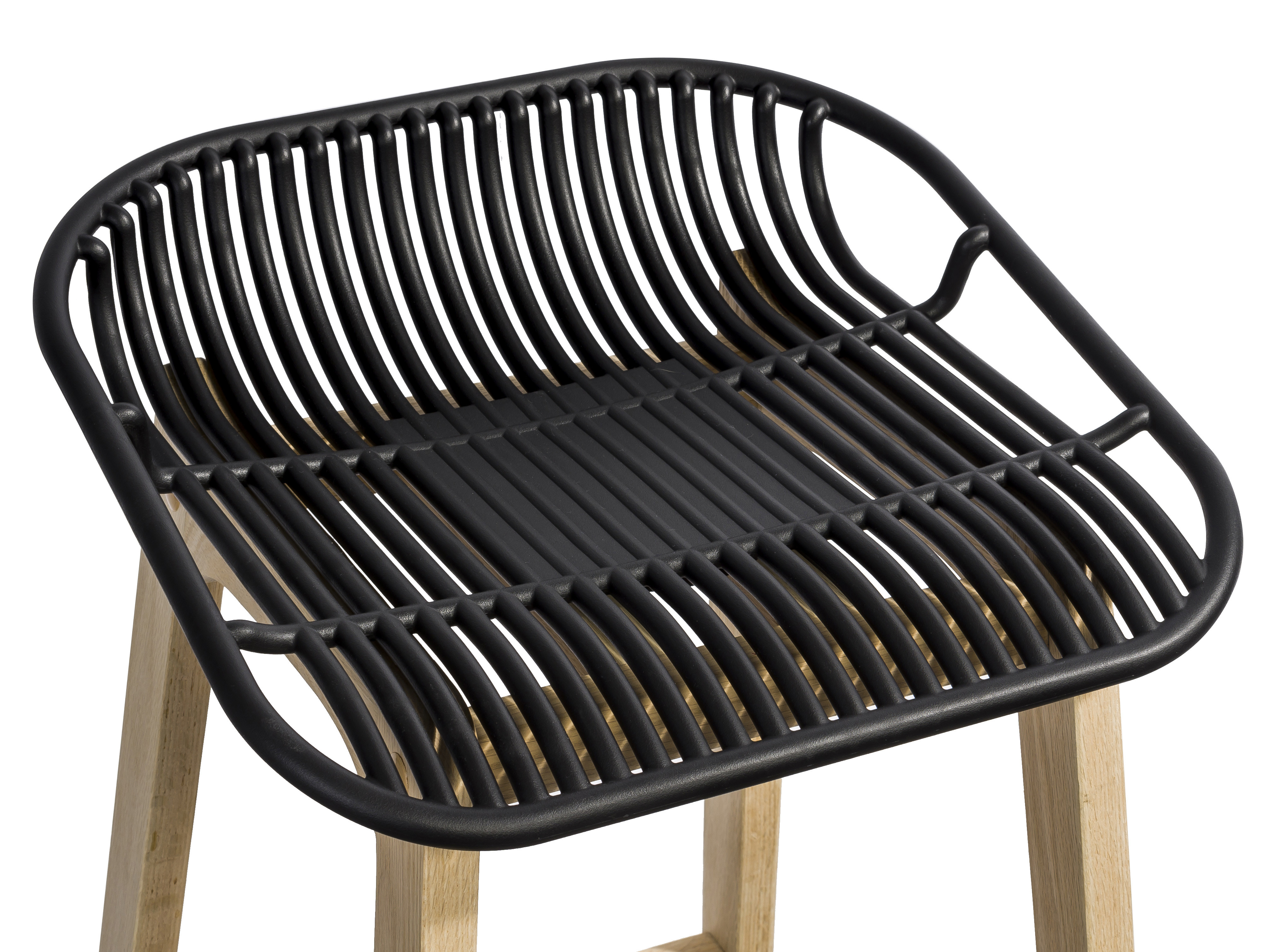 Tabourets de Bar Îlot Central Bois et Noir H65cm MALMO| Lot de 2