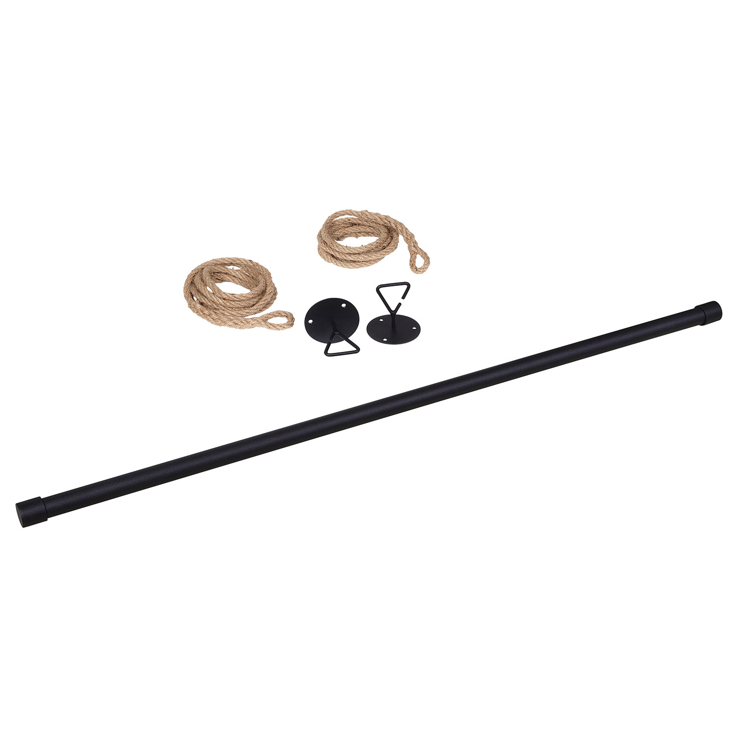 Kit penderie suspendue Industriel - Barre portant dressing sous plafond avec corde et crochet 1 m -