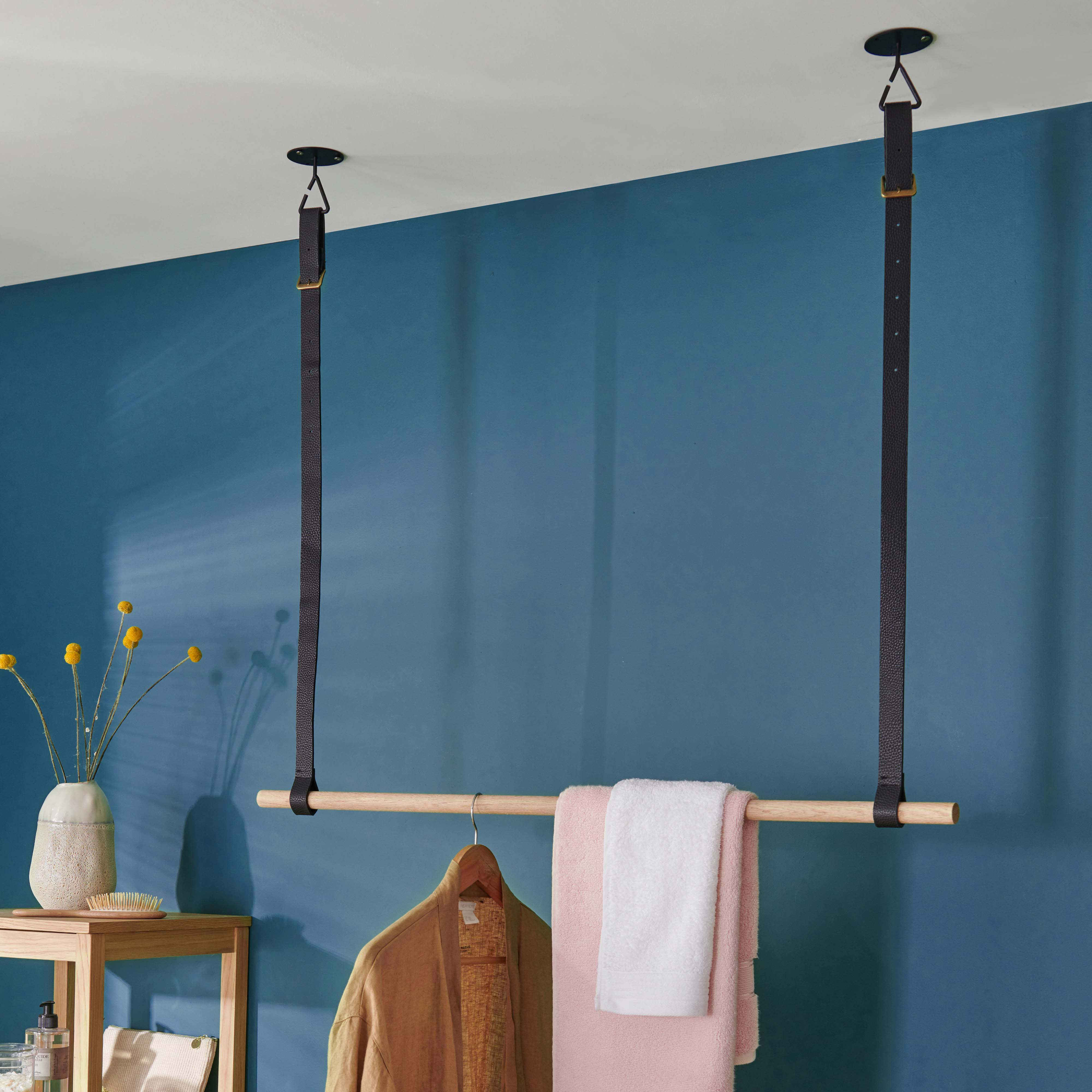 Kit penderie VIKY effet cuir - Penderie suspendue sous plafond