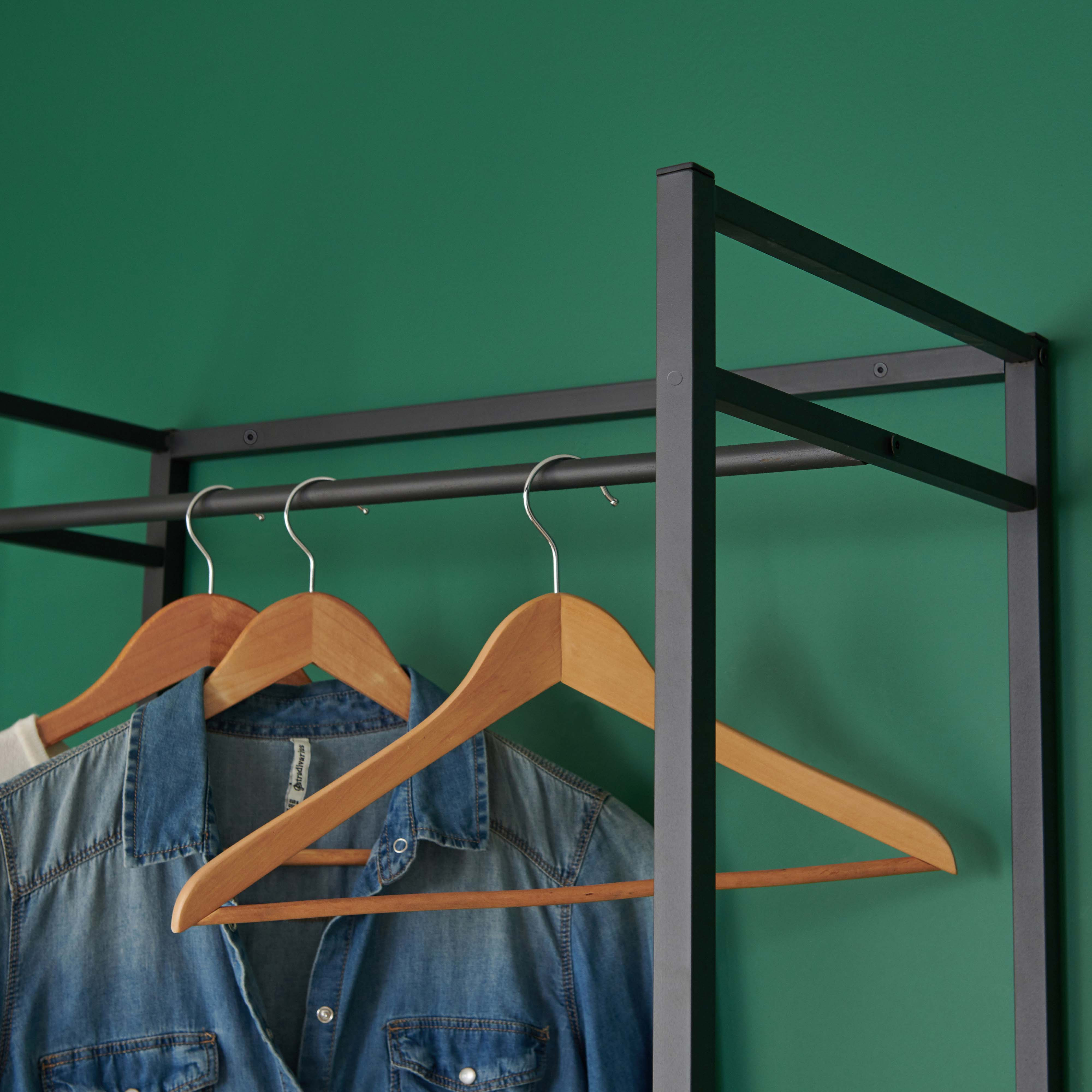 Portant Vêtements en Bois et Métal L70 x H200cm ASHTON