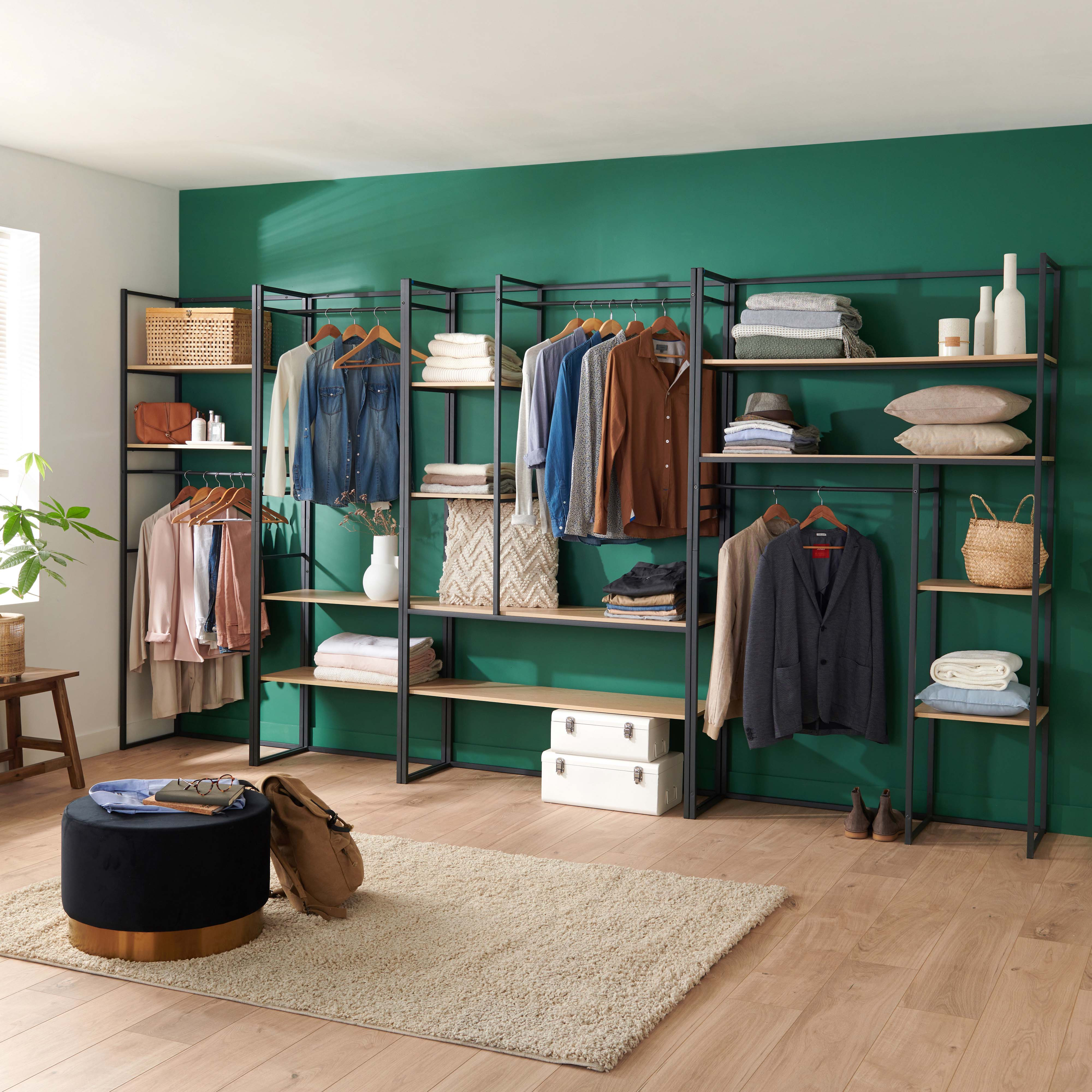 Portant Vêtements en Bois et Métal - Lot de 4 - ASHTON