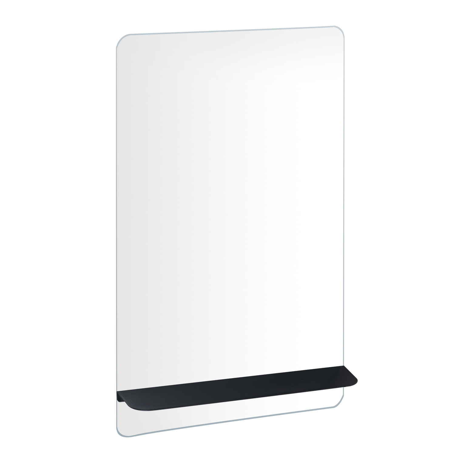 Meuble lave-mains noir carbone AVA avec miroir tablette noire